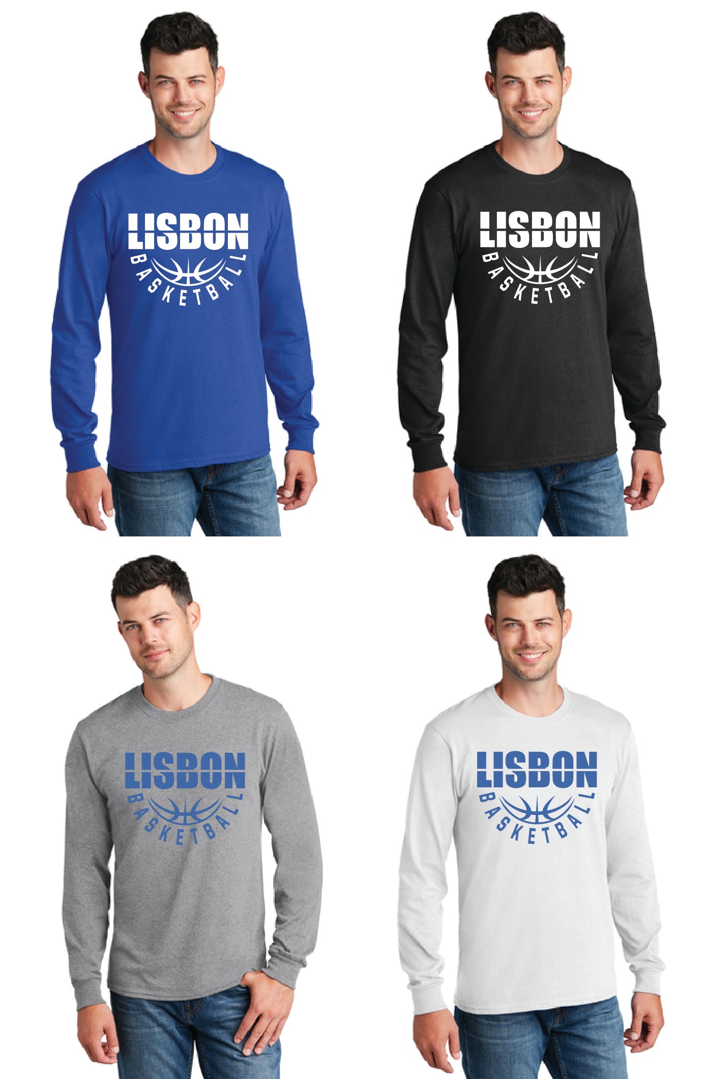 Lisbon Blue Devils Basketball PC55LS Port & Company® Long Sleeve Core Blend Tee 3
