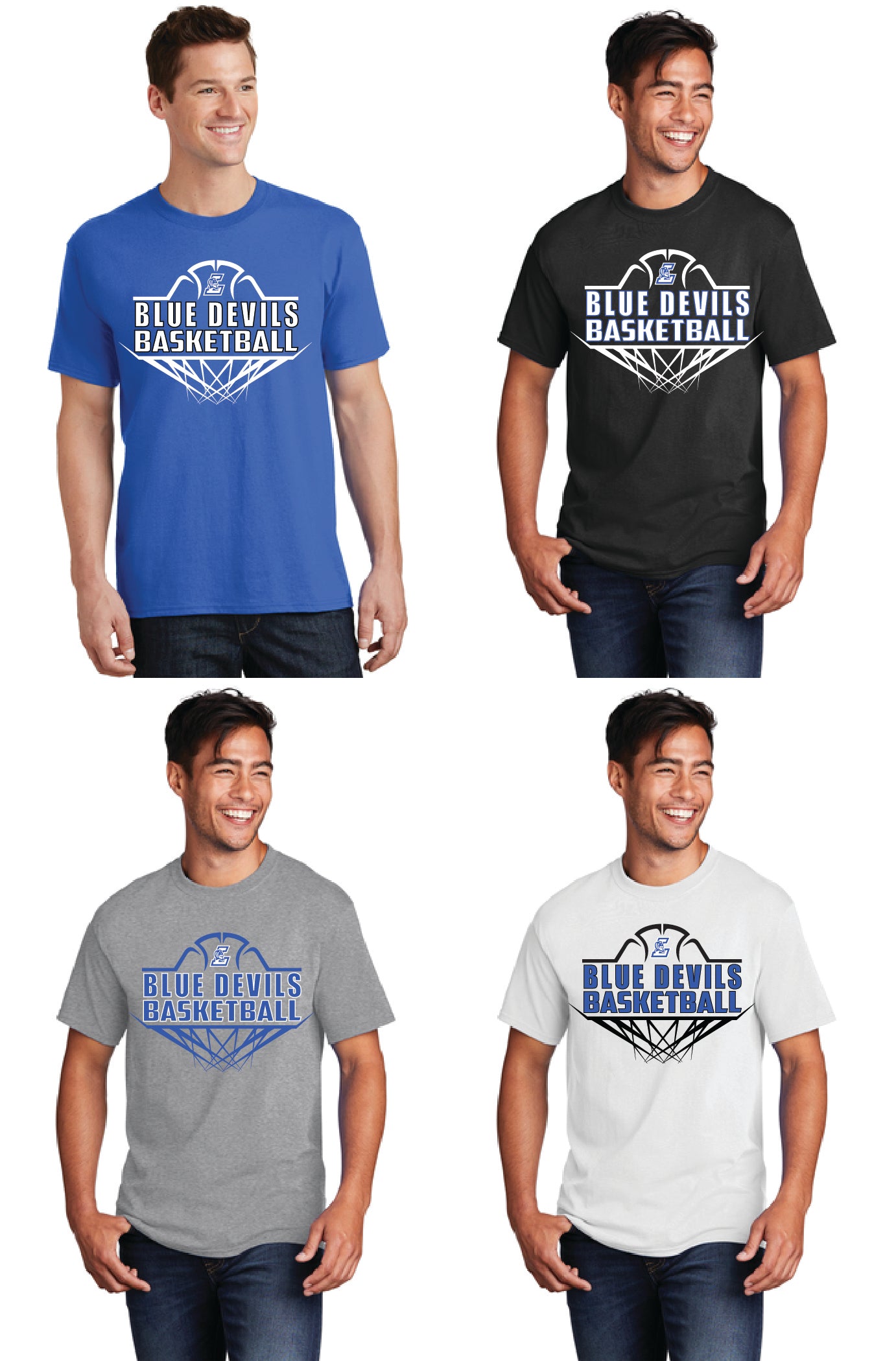 Lisbon Blue Devils Basketball PC55 Port & Company® Core Blend Tee 6