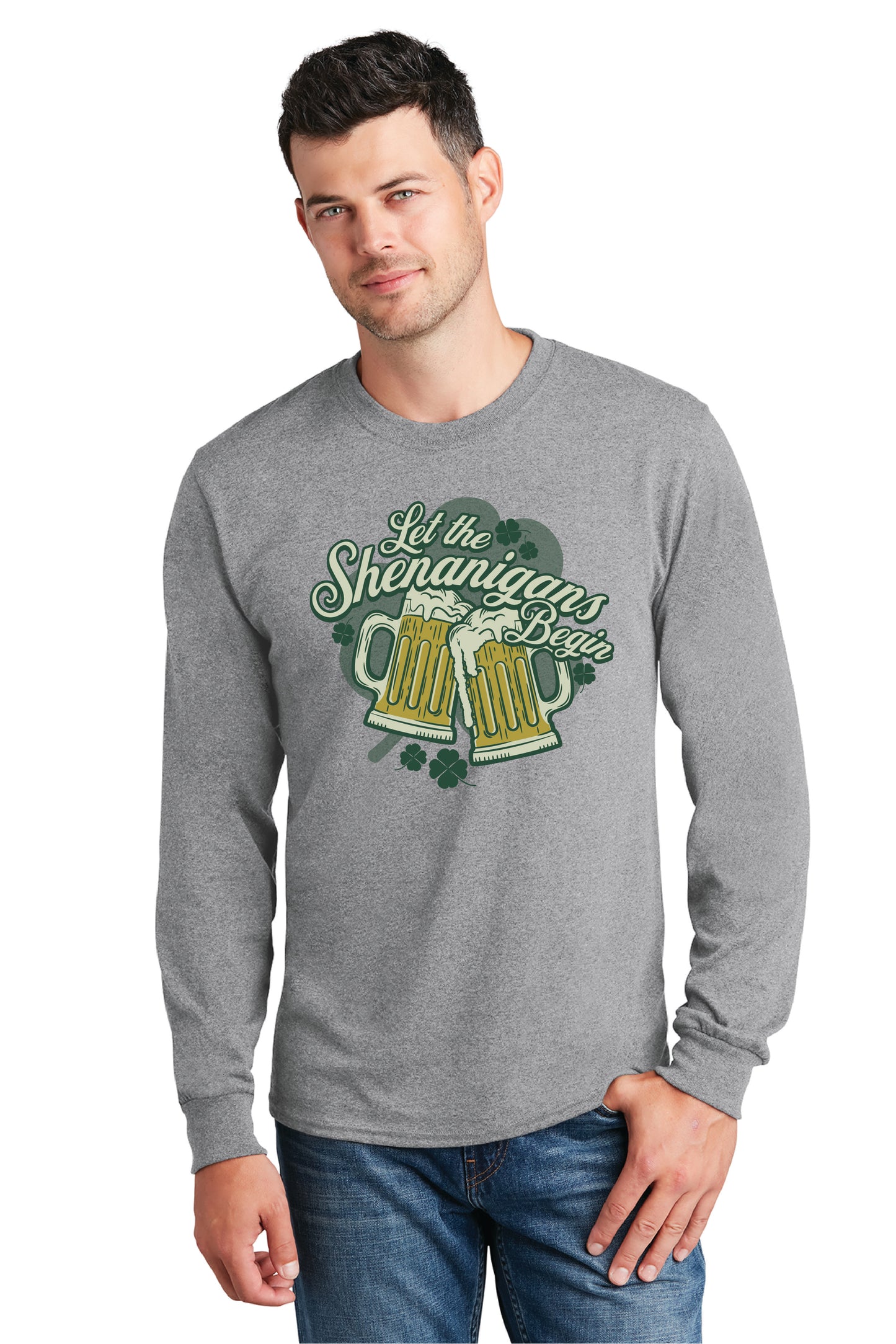 LET THE SHENANIGANS BEGIN PC54LS Port & Company® Long Sleeve Core Cotton Tee 12