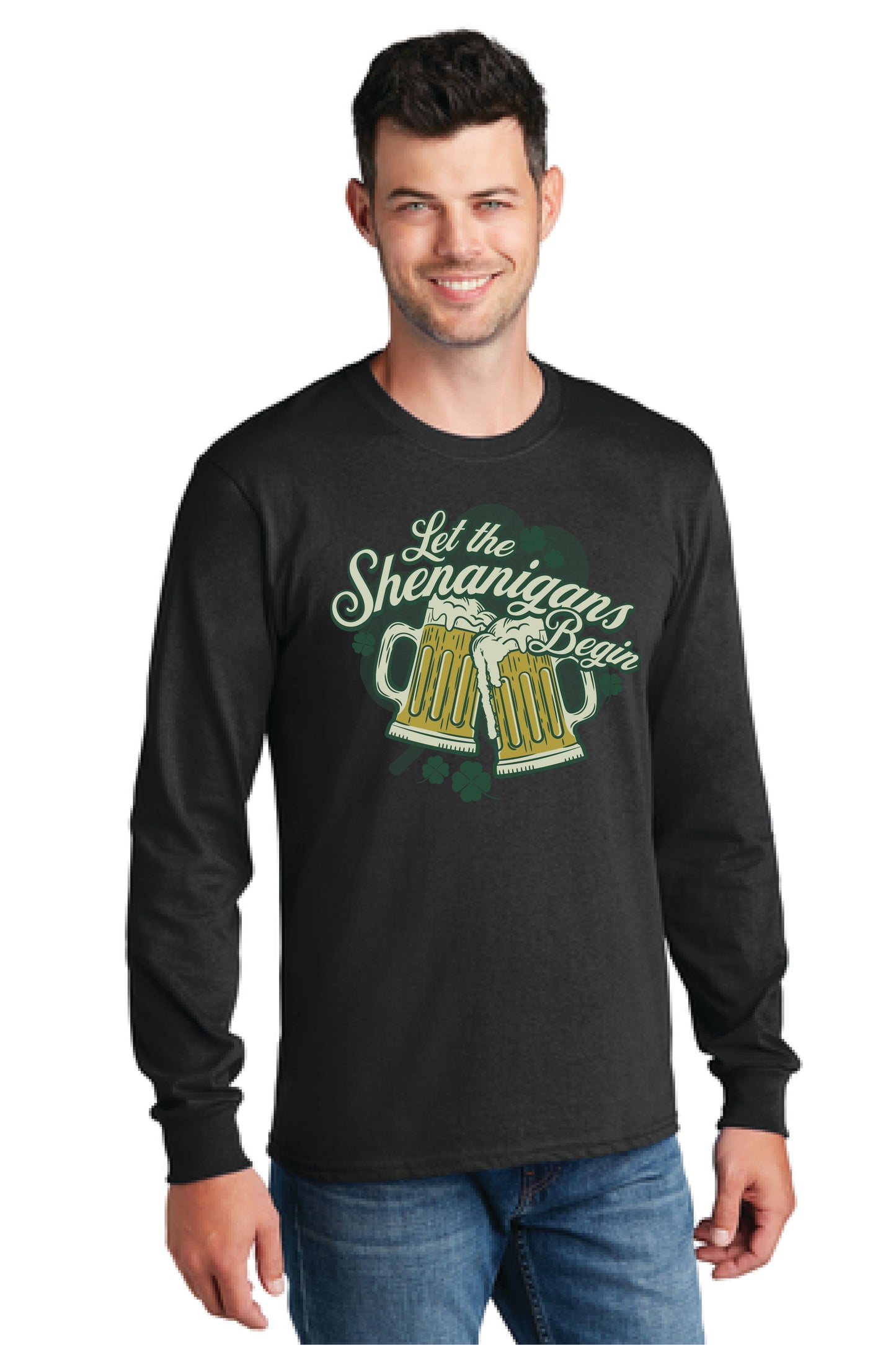 LET THE SHENANIGANS BEGIN PC54LS Port & Company® Long Sleeve Core Cotton Tee 12