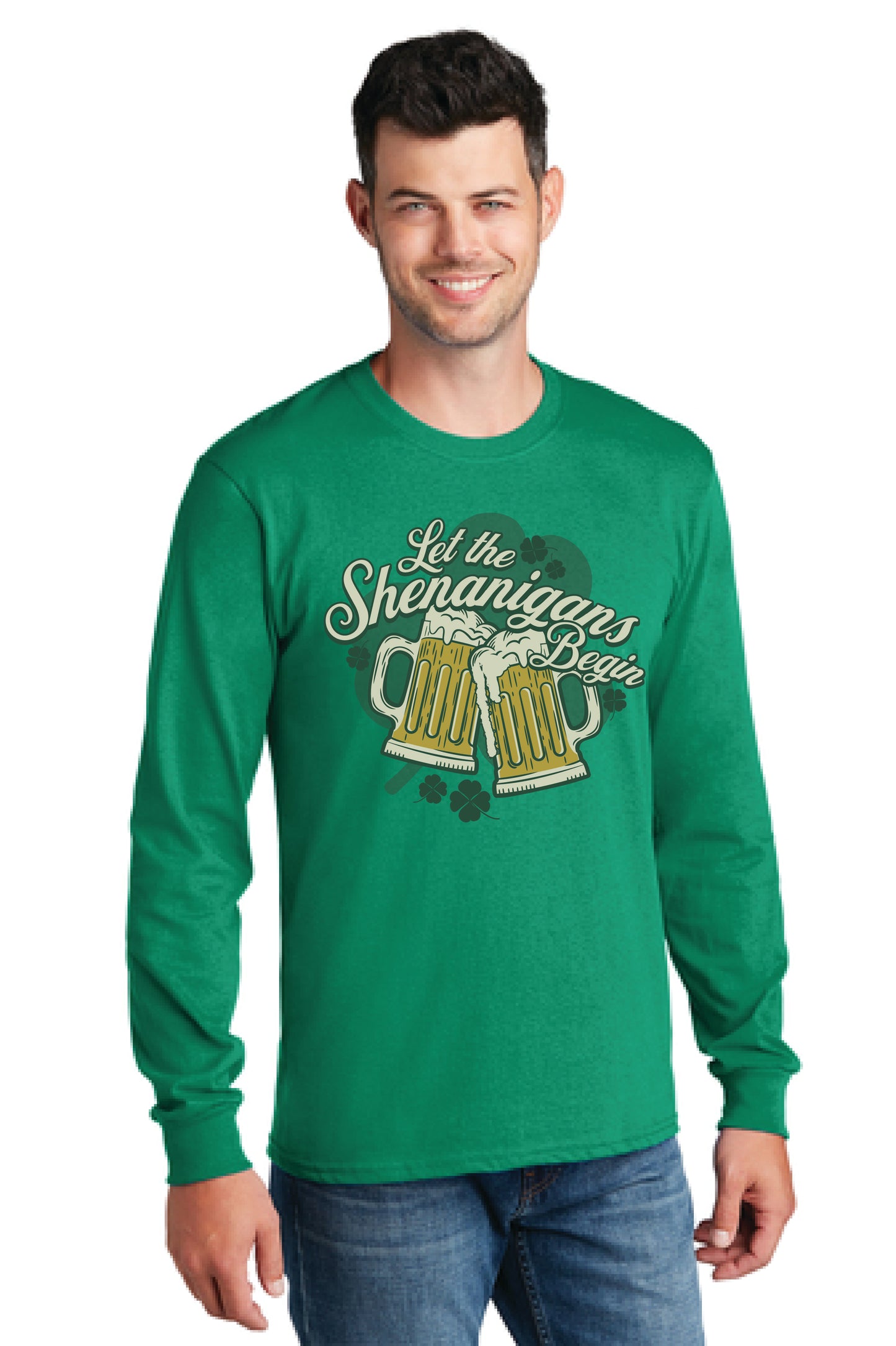LET THE SHENANIGANS BEGIN PC54LS Port & Company® Long Sleeve Core Cotton Tee 12