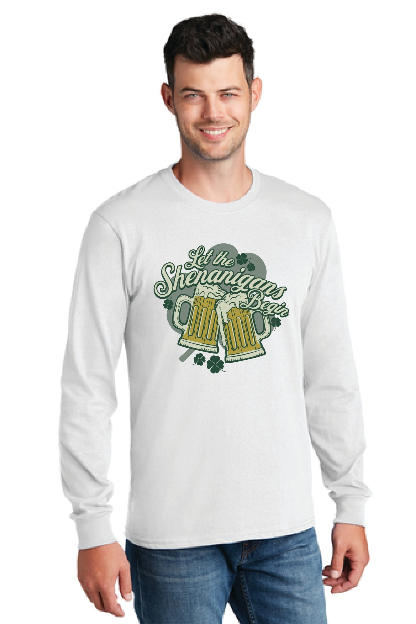 LET THE SHENANIGANS BEGIN PC54LS Port & Company® Long Sleeve Core Cotton Tee 12