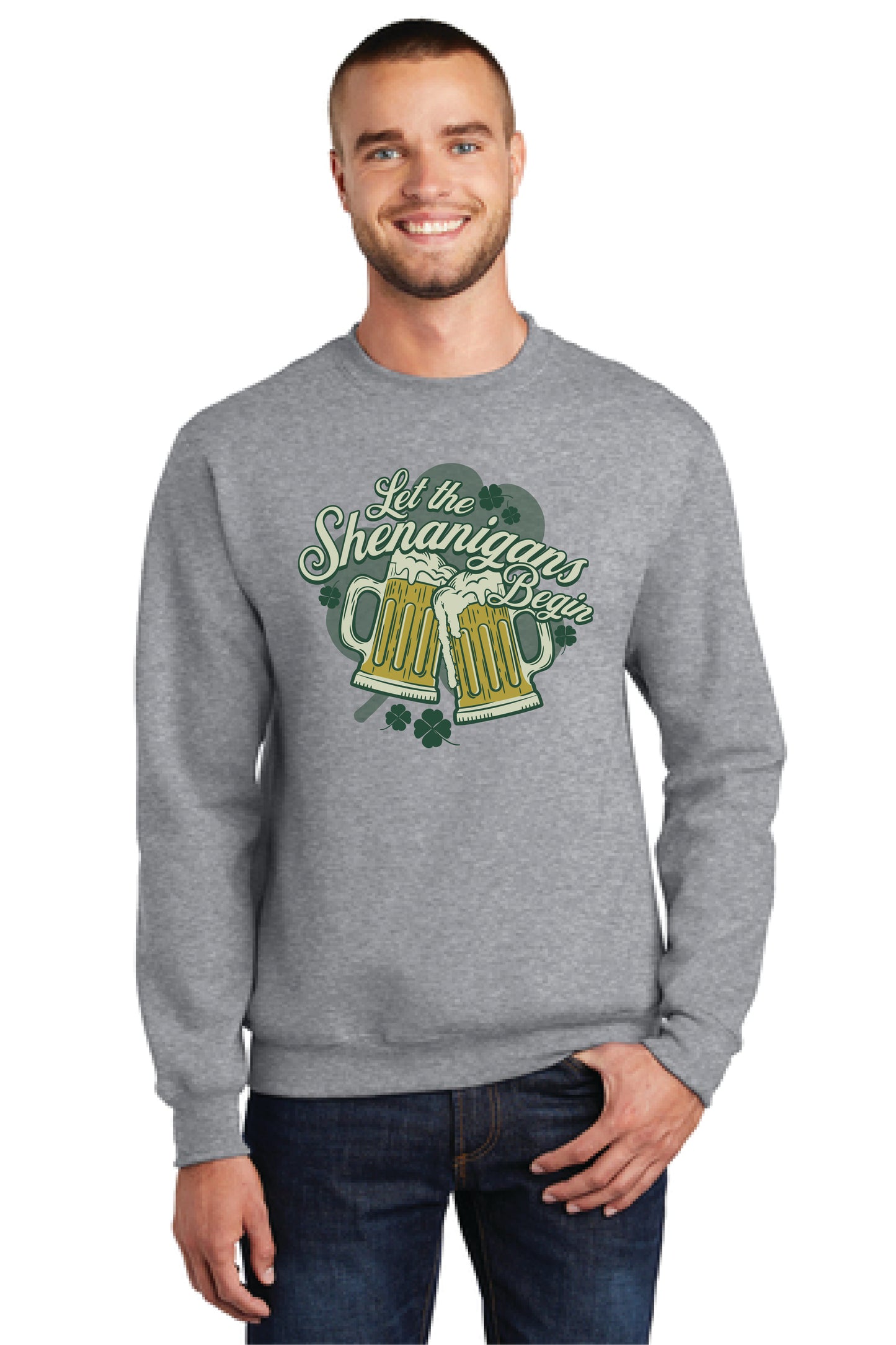 LET THE SHENANIGANS BEGIN PC78 Port & Company® Core Fleece Crewneck Sweatshirt 12