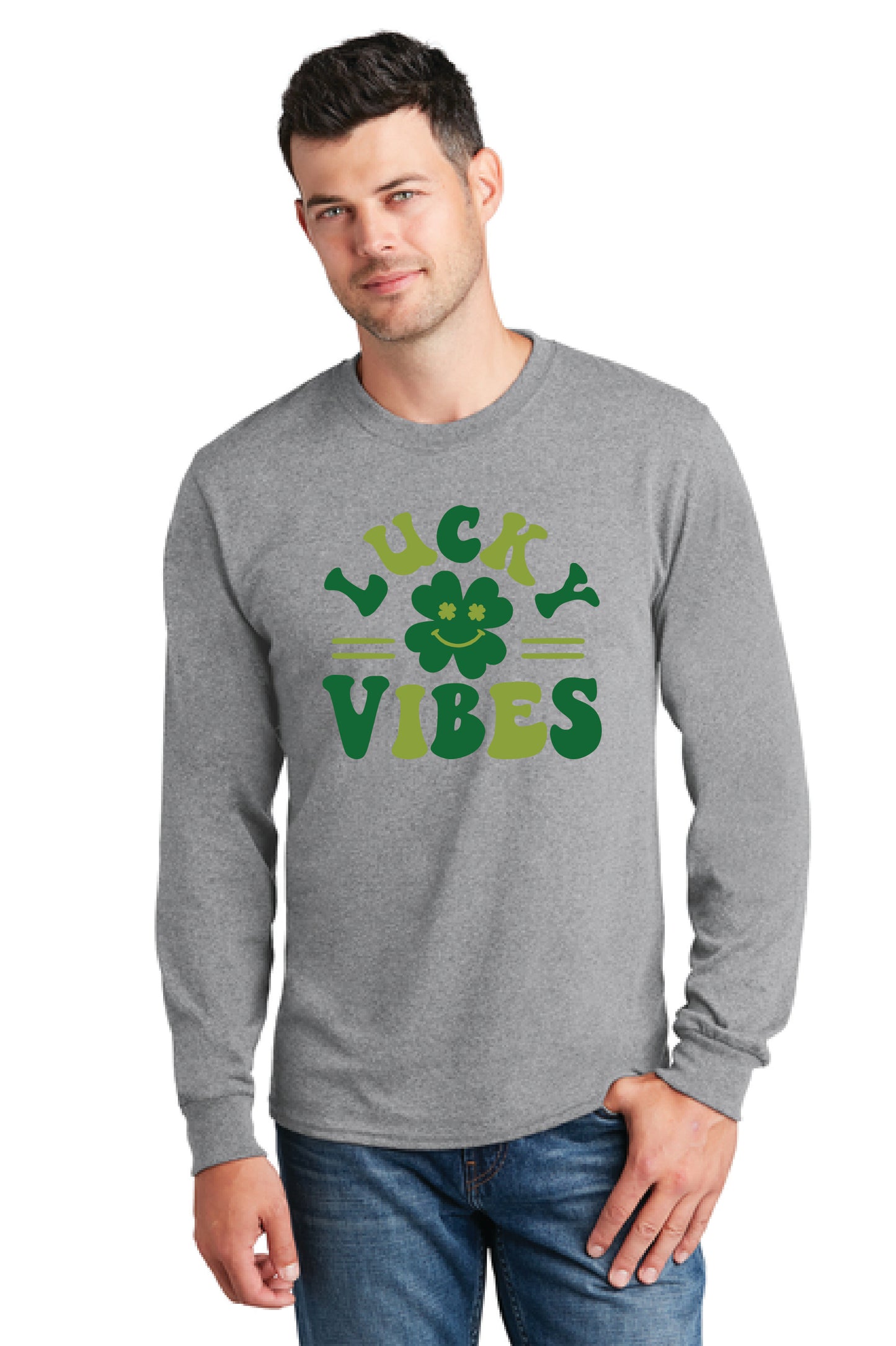 LUCKY VIBES PC54LS Port & Company® Long Sleeve Core Cotton 24