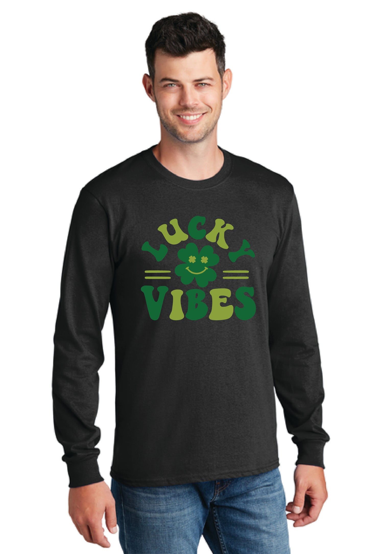 LUCKY VIBES PC54LS Port & Company® Long Sleeve Core Cotton 24