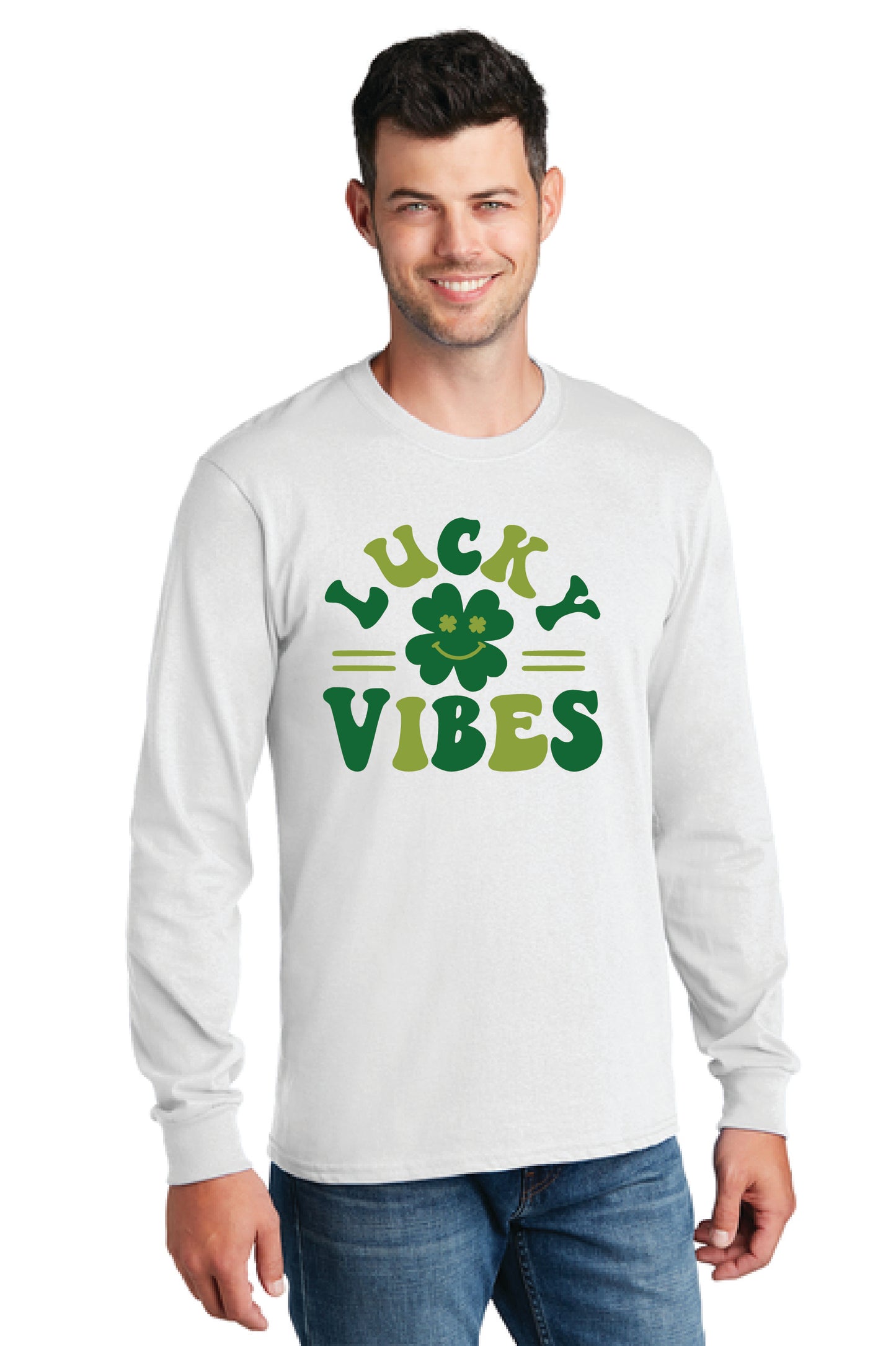LUCKY VIBES PC54LS Port & Company® Long Sleeve Core Cotton 24