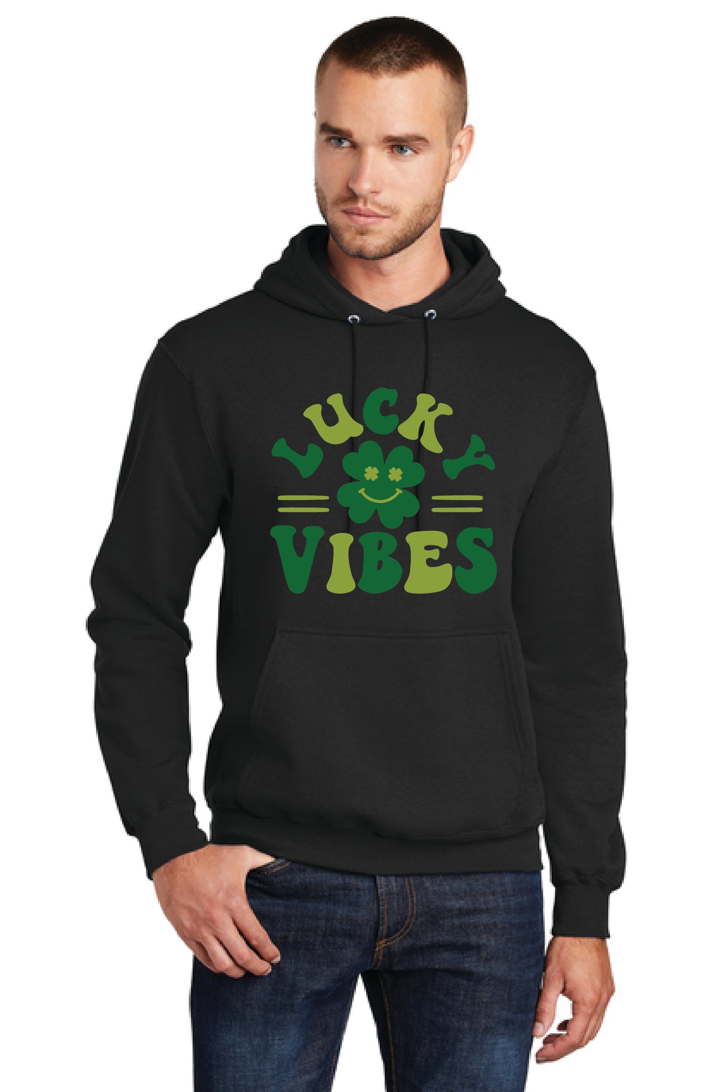 LUCKY VIBES Port & Company® Core Fleece Pullover Hooded Sweatshirt 24