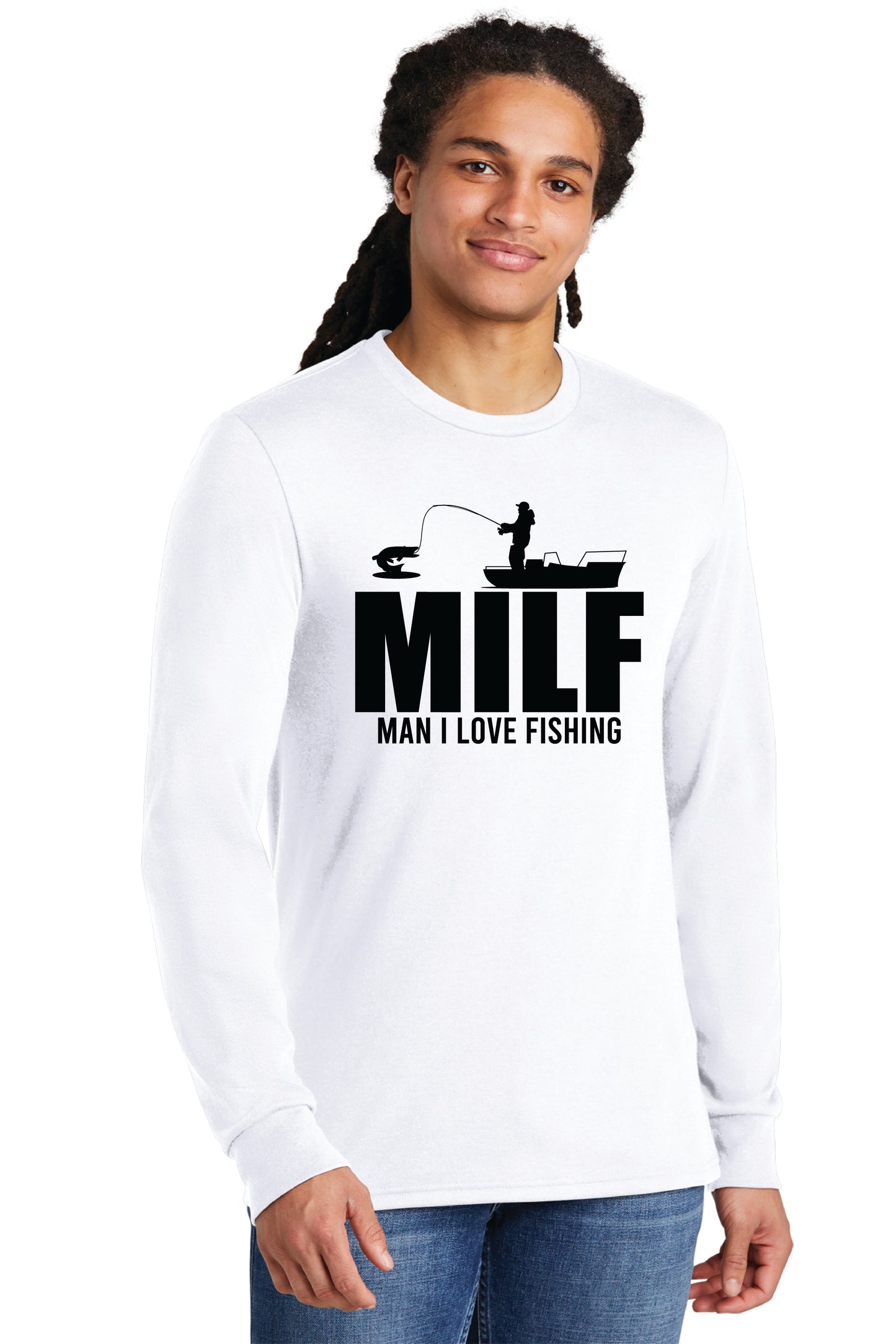 MAN I LIKE FISHING DM132 District ® Perfect Tri ® Long Sleeve Tee 1