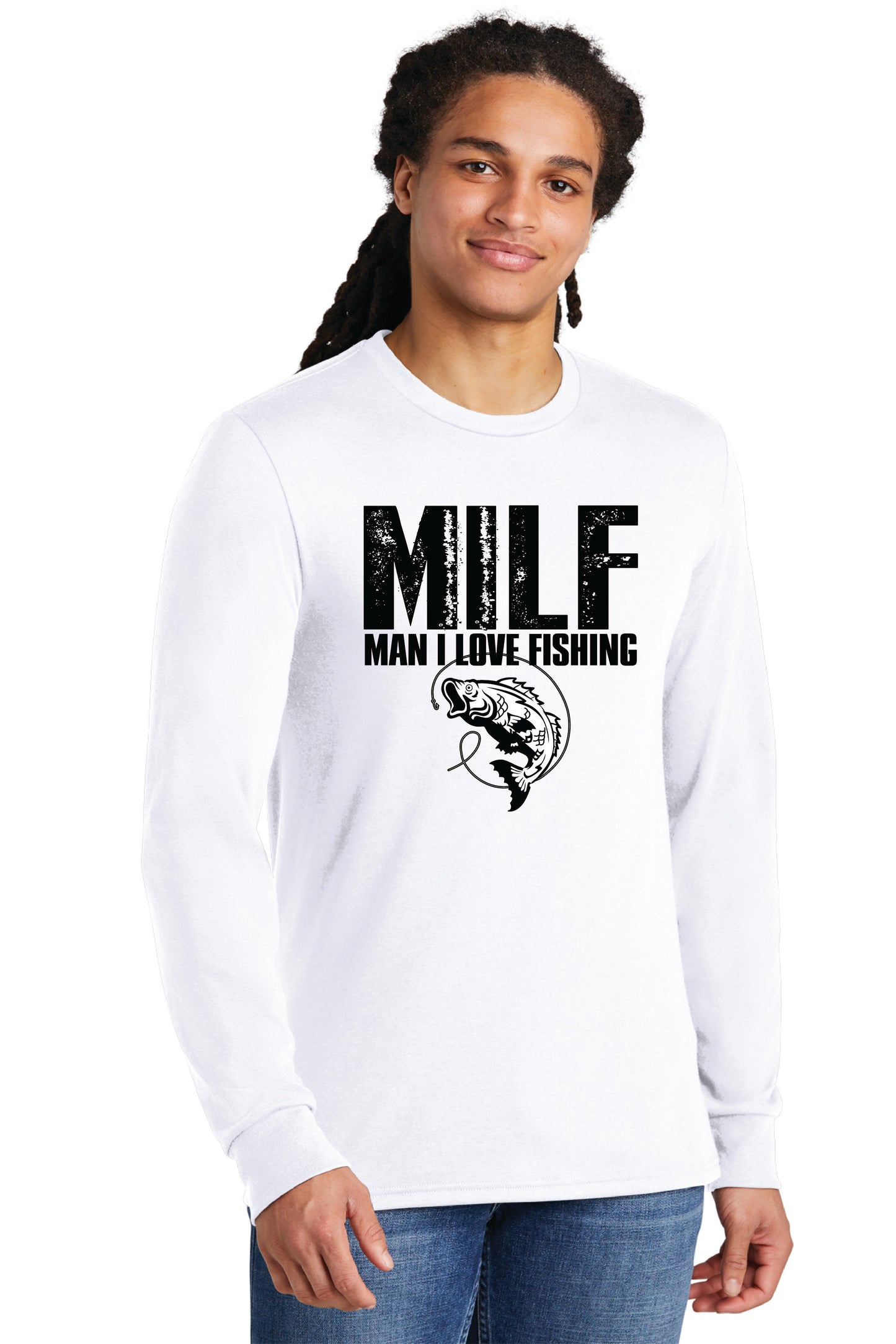 MAN I LIKE FISHING DM132 District ® Perfect Tri ® Long Sleeve Tee 5