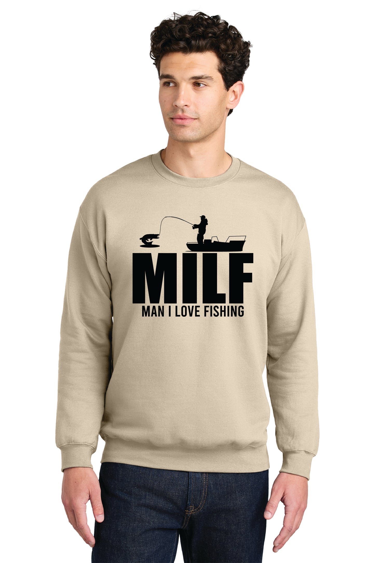 MAN I LIKE FISHING SF000 Gildan® Softstyle® Crewneck Sweatshirt 1