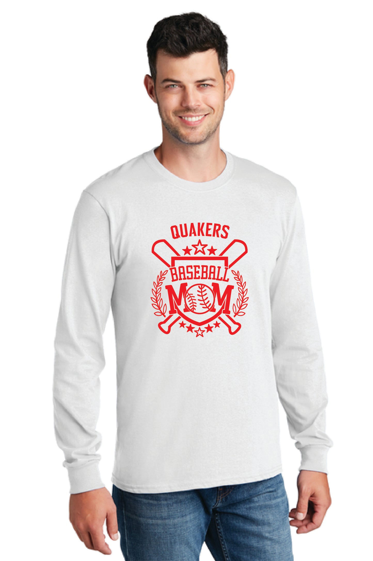 QUAKER BASEBALL MOM Gildan Softstyle® Long Sleeve T-Shirt 9