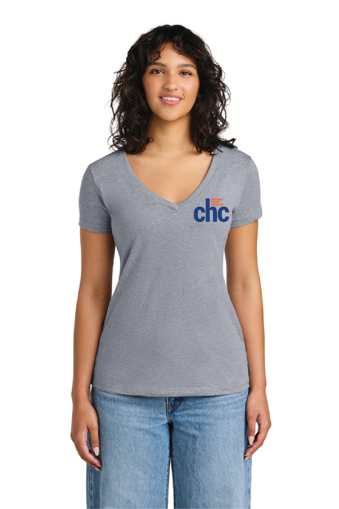 NL1540 Next Level Apparel® Women’s Ideal V-Neck Tee SP CHC-3