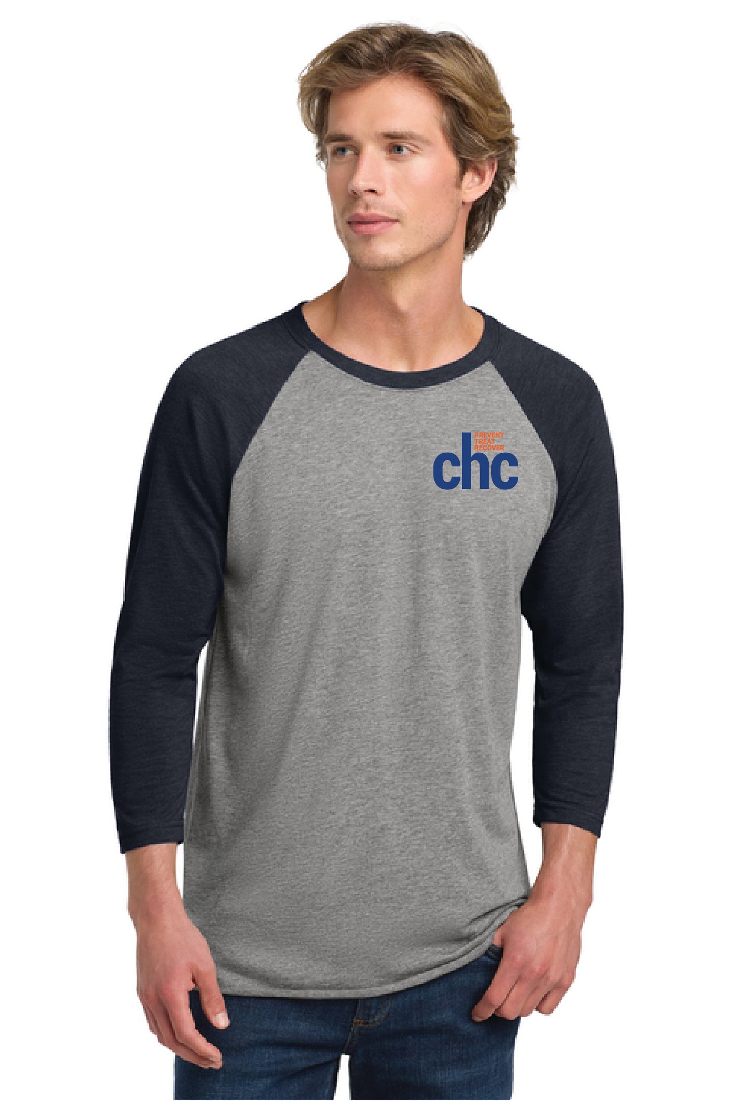 NL6051 Next Level Apparel® Adult Tri-Blend 3/4-Sleeve Raglan Tee SP CHC-9