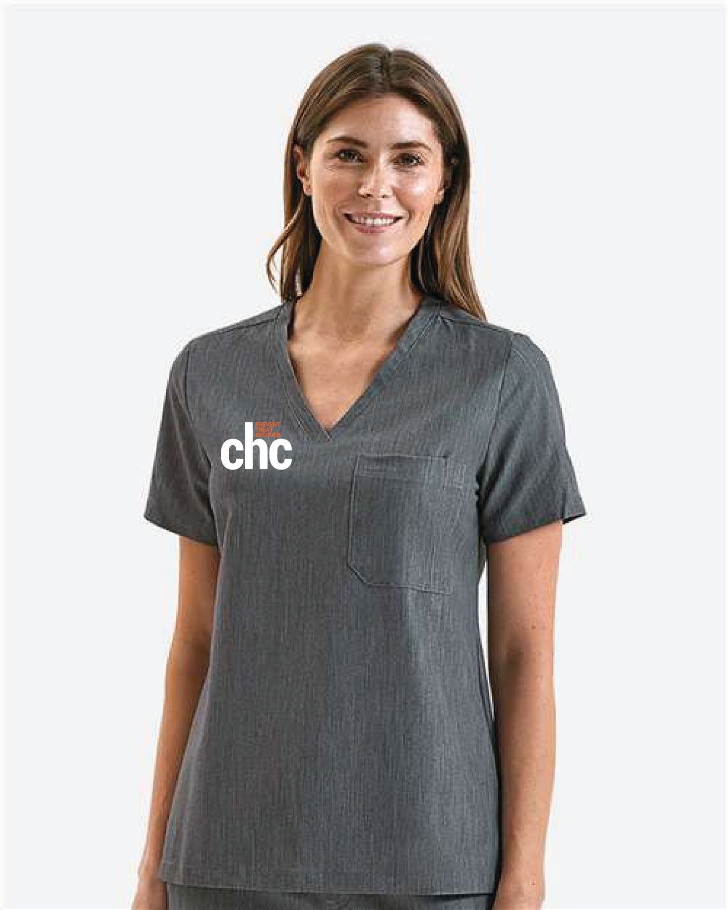 Women's Limitless V-Neck Stretch Scrub Top - NN300 EMB CHC-57