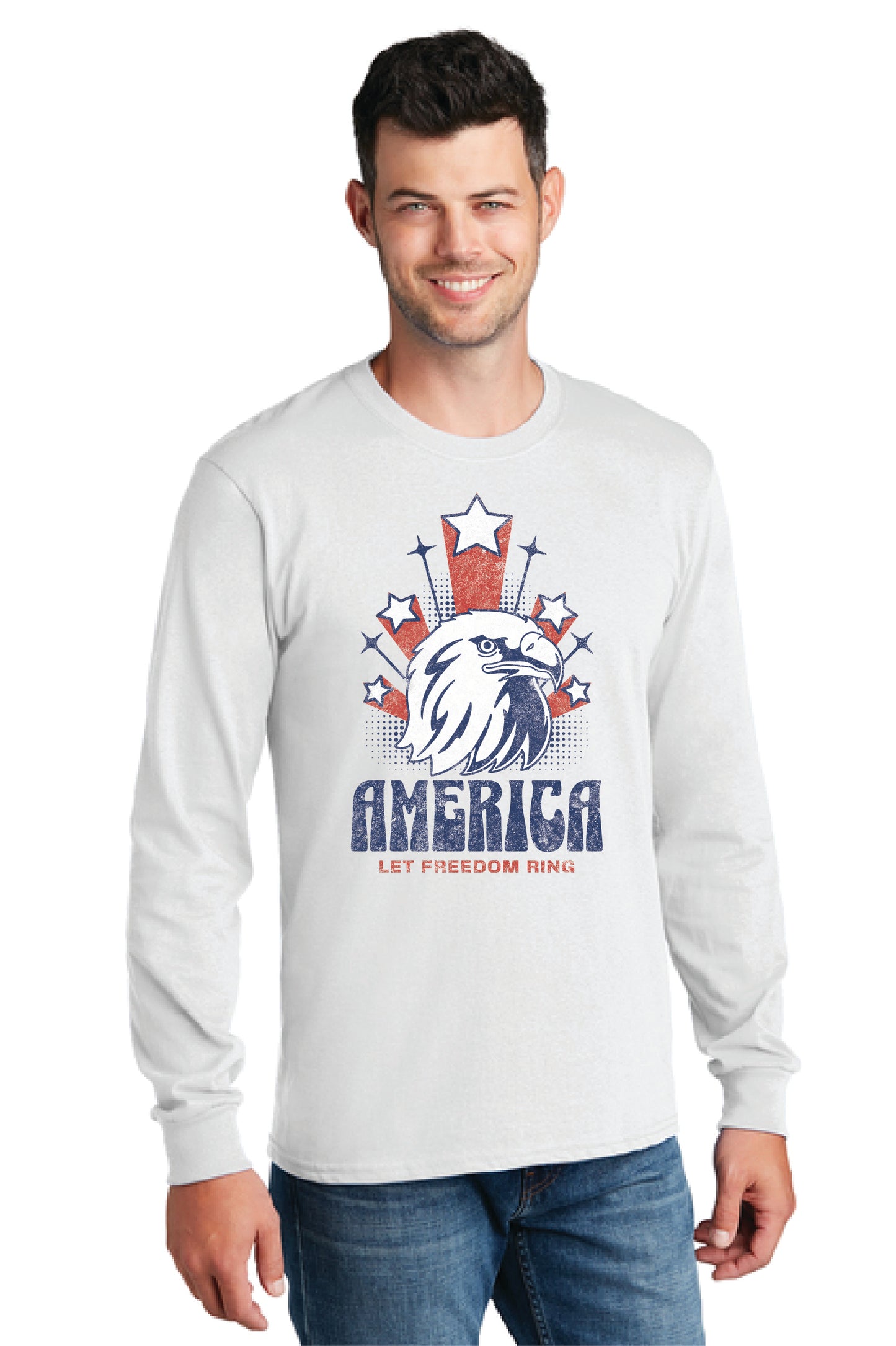 LET FREEDOM RING PC54LS Port & Company® Long Sleeve Core Cotton Tee 22