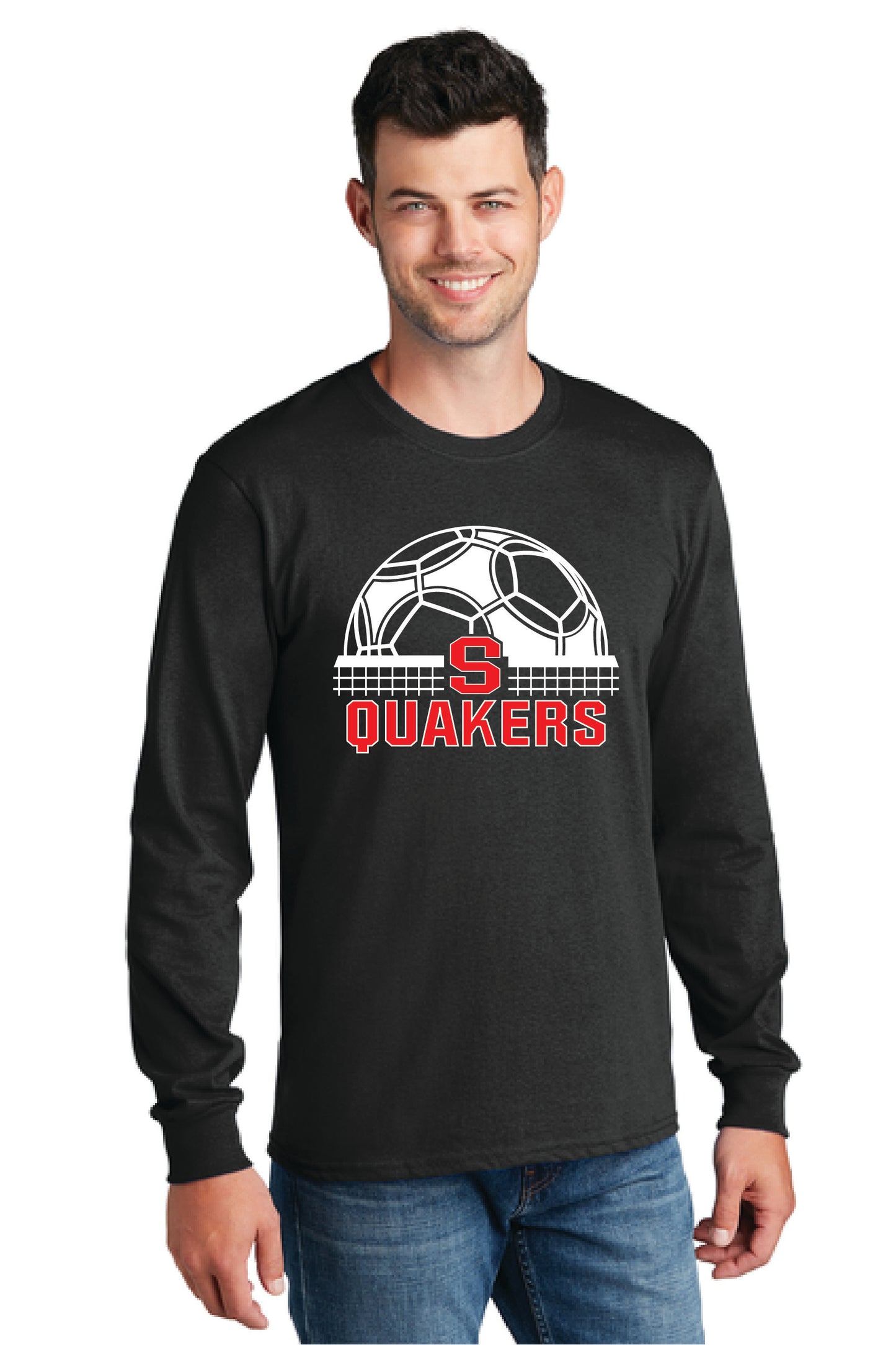 SALEM QUAKERS SOCCER PC54LS Port & Company® Long Sleeve Core Cotton Tee 7