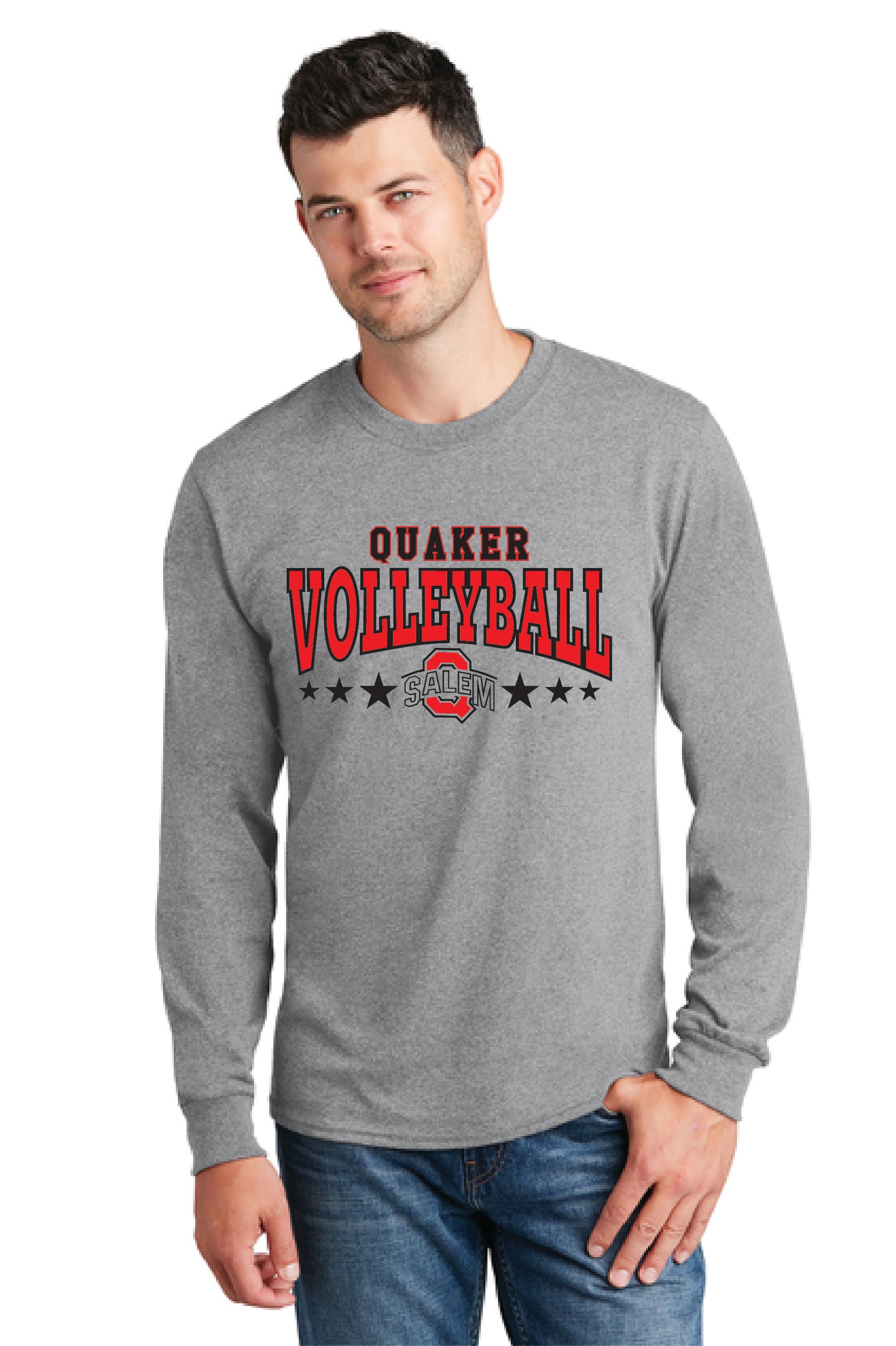 SALEM QUAKERS VOLLEYBALL PC54LS Port & Company® Long Sleeve Core Cotton Tee 1