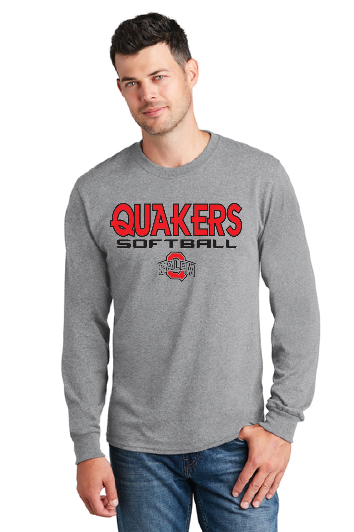 SALEM QUAKERS SOFTBALL PC54LS Port & Company® Long Sleeve Core Cotton Tee 6