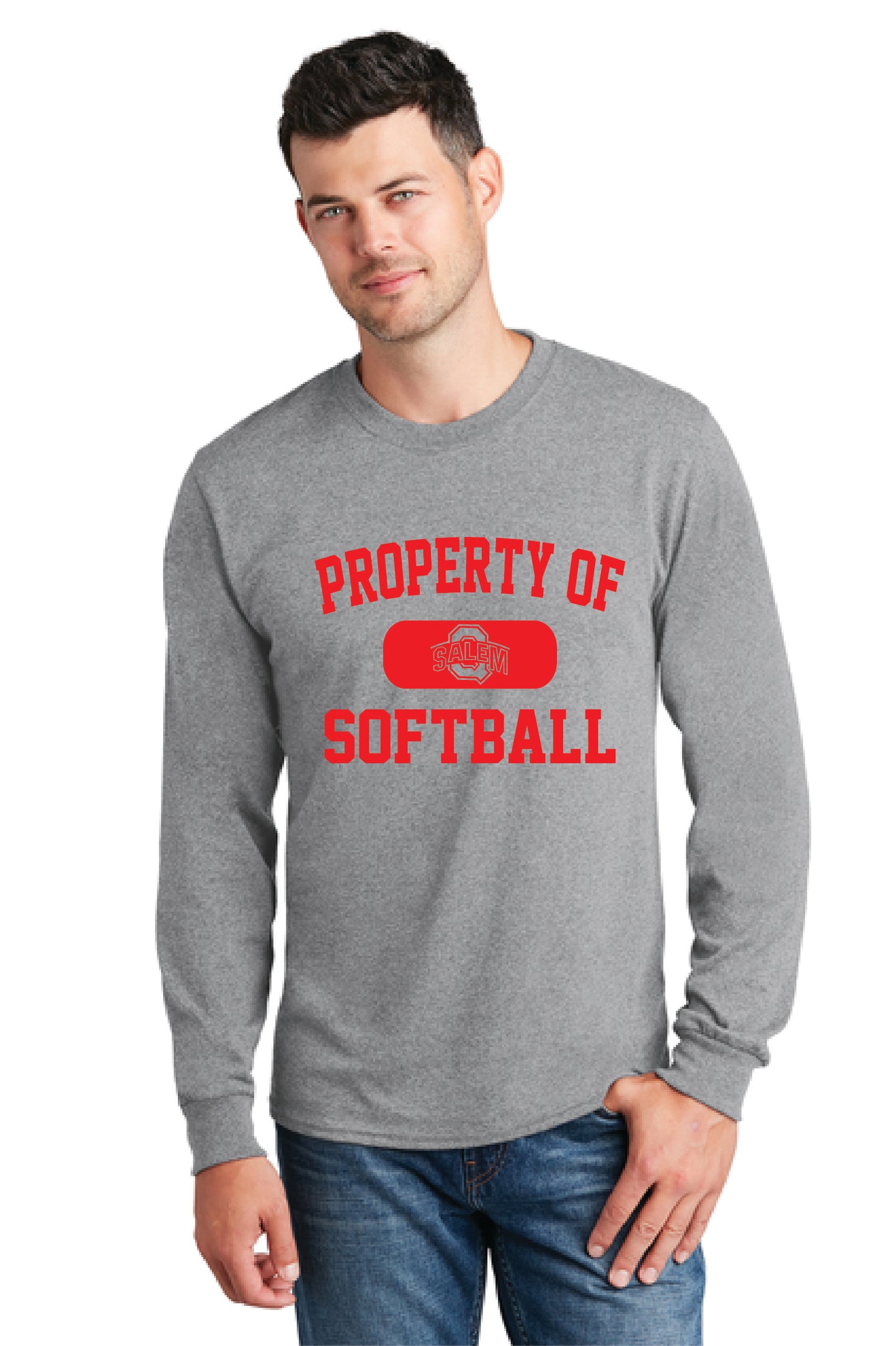 SALEM QUAKERS SOFTBALL PC54LS Port & Company® Long Sleeve Core Cotton Tee 5