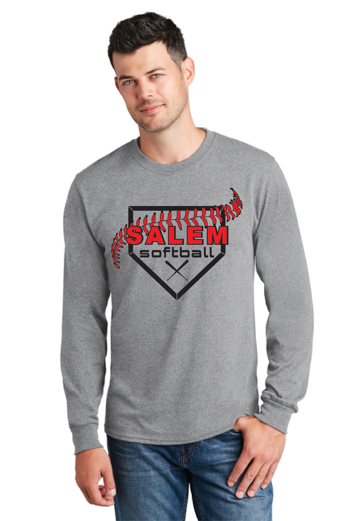 SALEM QUAKERS SOFTBALL PC54LS Port & Company® Long Sleeve Core Cotton Tee 4