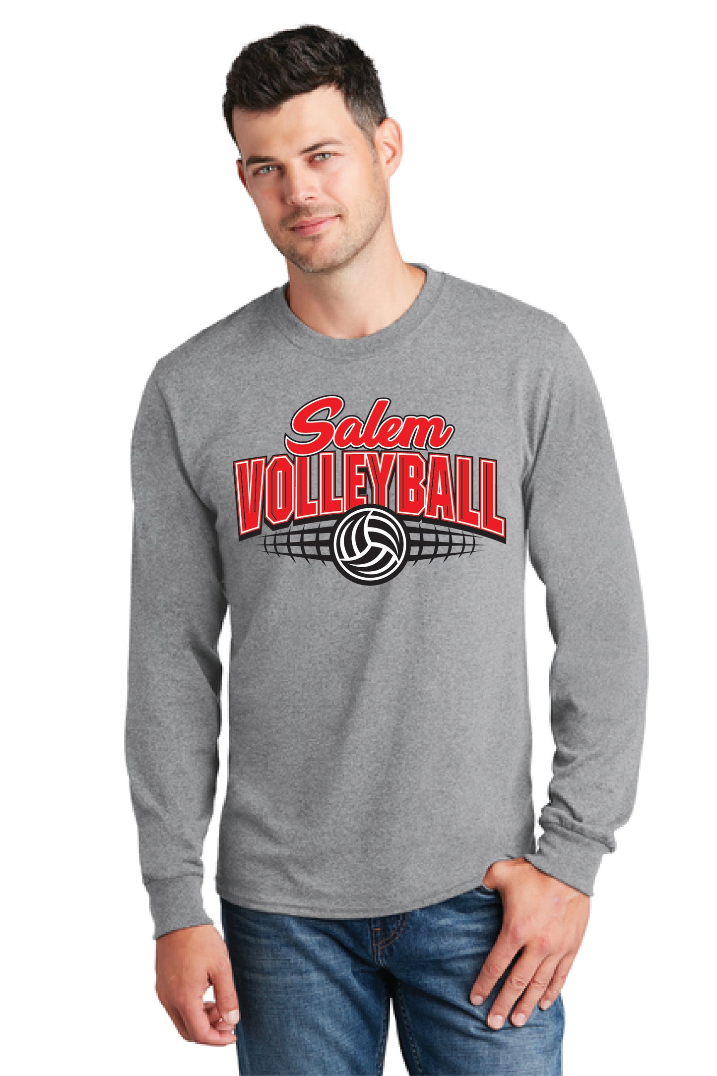 SALEM QUAKERS VOLLEYBALL PC54LS Port & Company® Long Sleeve Core Cotton Tee 5