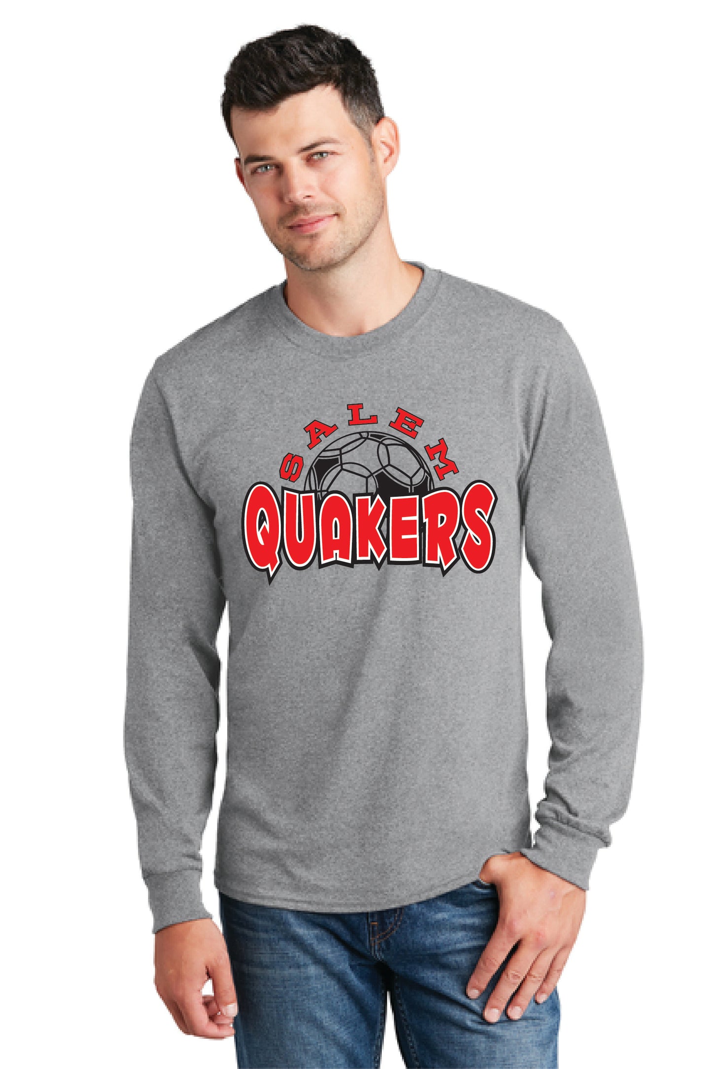 SALEM QUAKERS SOCCER PC54LS Port & Company® Long Sleeve Core Cotton Tee 14