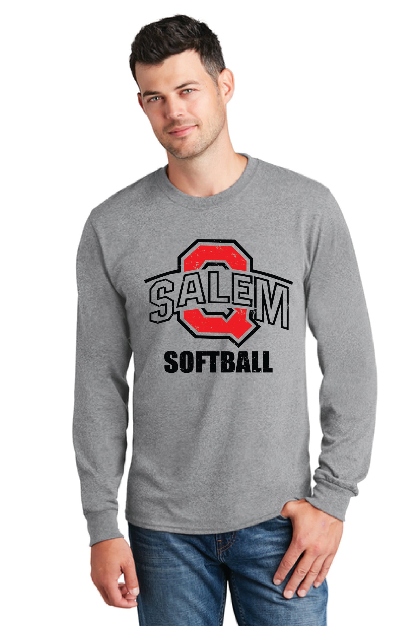 SALEM QUAKERS SOFTBALL PC54LS Port & Company® Long Sleeve Core Cotton Tee 7