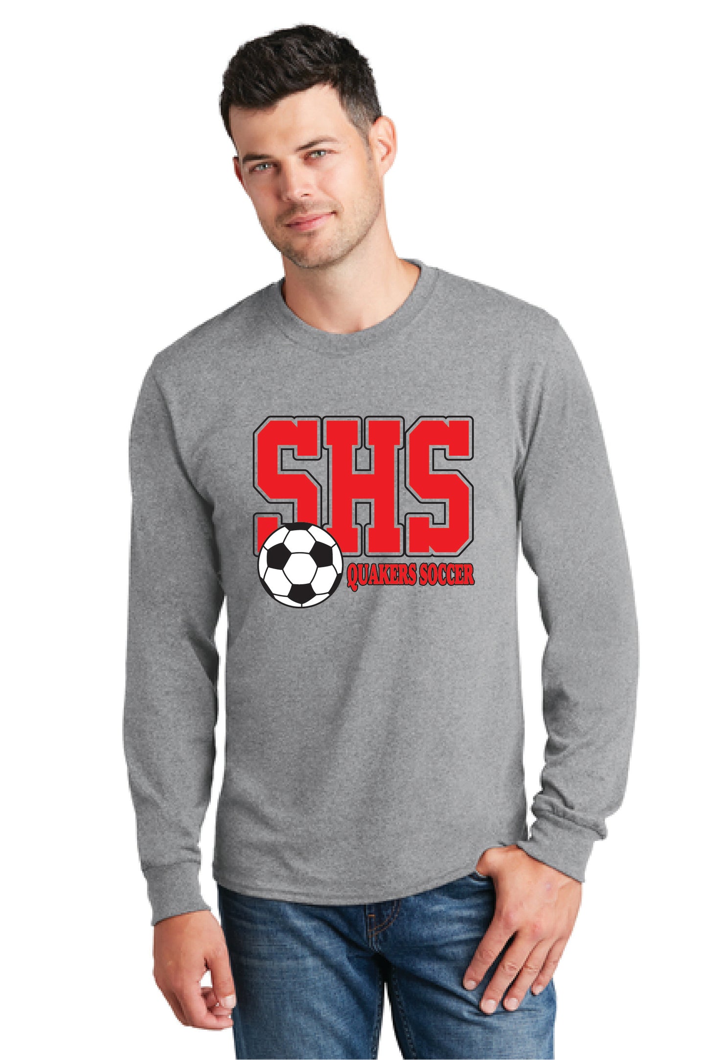 SALEM QUAKERS SOCCER PC54LS Port & Company® Long Sleeve Core Cotton Tee 12
