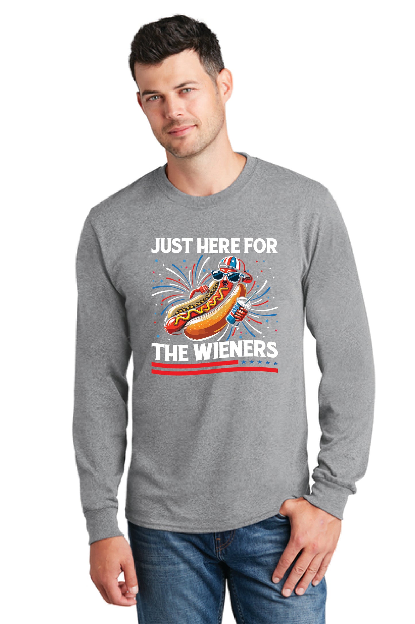JUST HERE FOR THE WIENERS! PC54LS Port & Company® Long Sleeve Core Cotton Tee 6