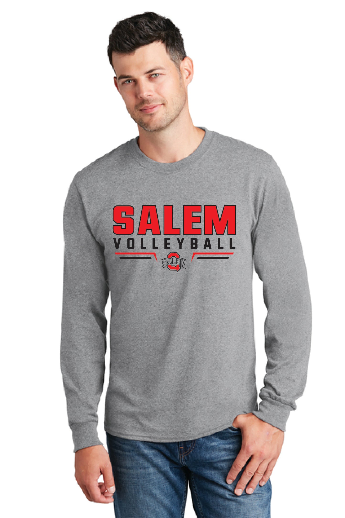 SALEM QUAKERS VOLLEYBALL PC54LS Port & Company® Long Sleeve Core Cotton Tee 6