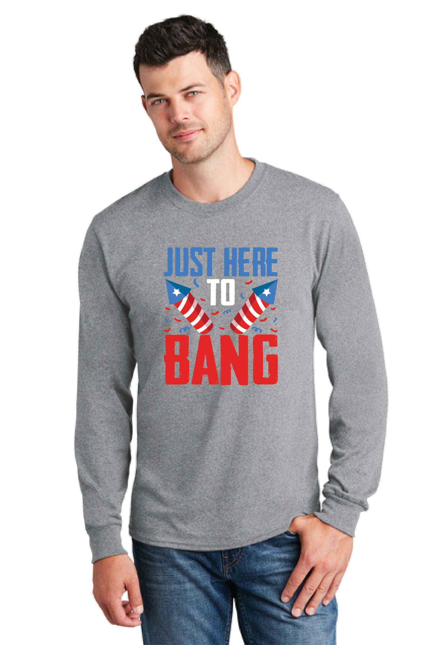 JUST HERE TO BANG! PC54LS Port & Company® Long Sleeve Core Cotton Tee 5