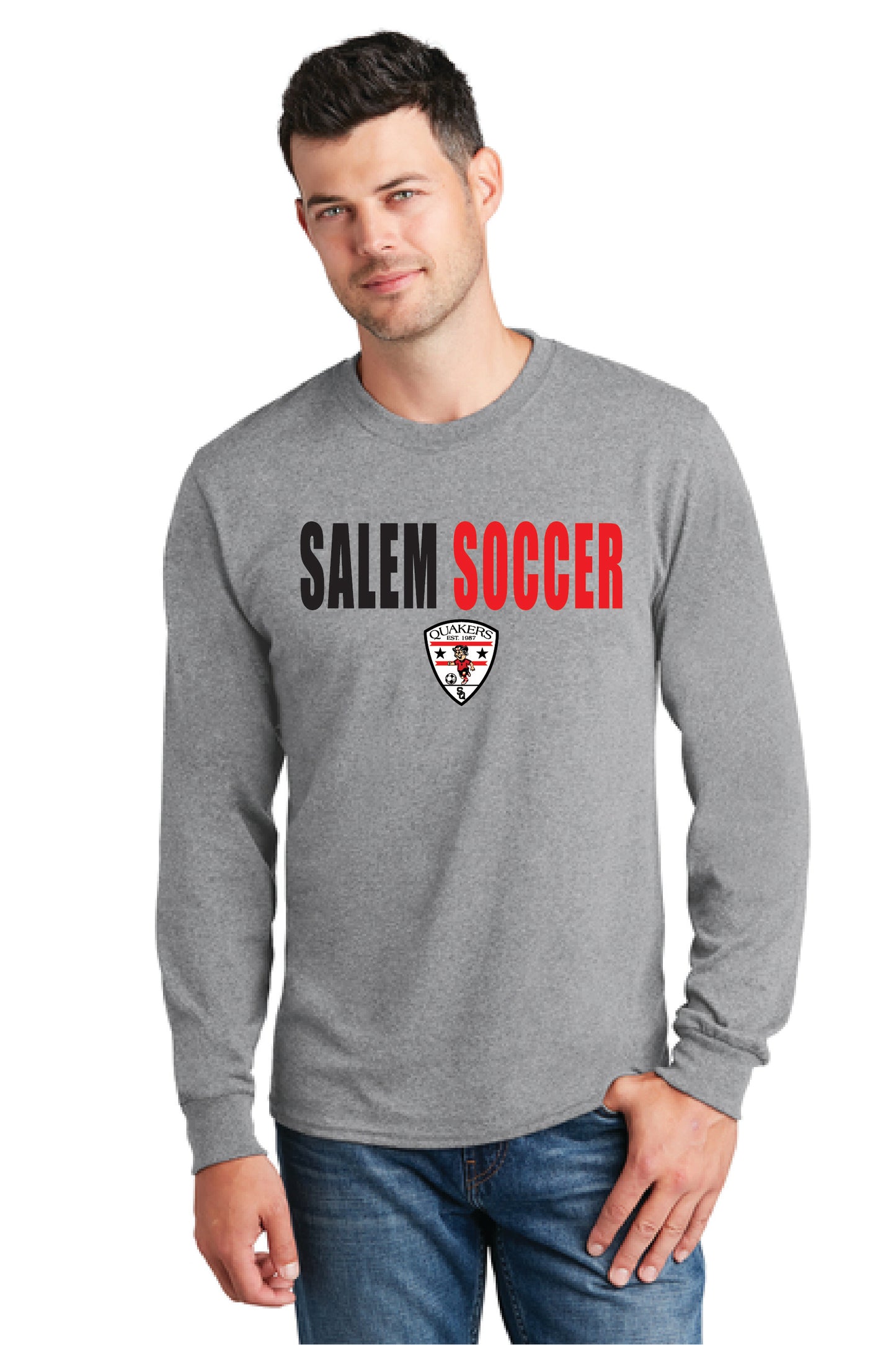SALEM QUAKERS SOCCER PC54LS Port & Company® Long Sleeve Core Cotton Tee 10
