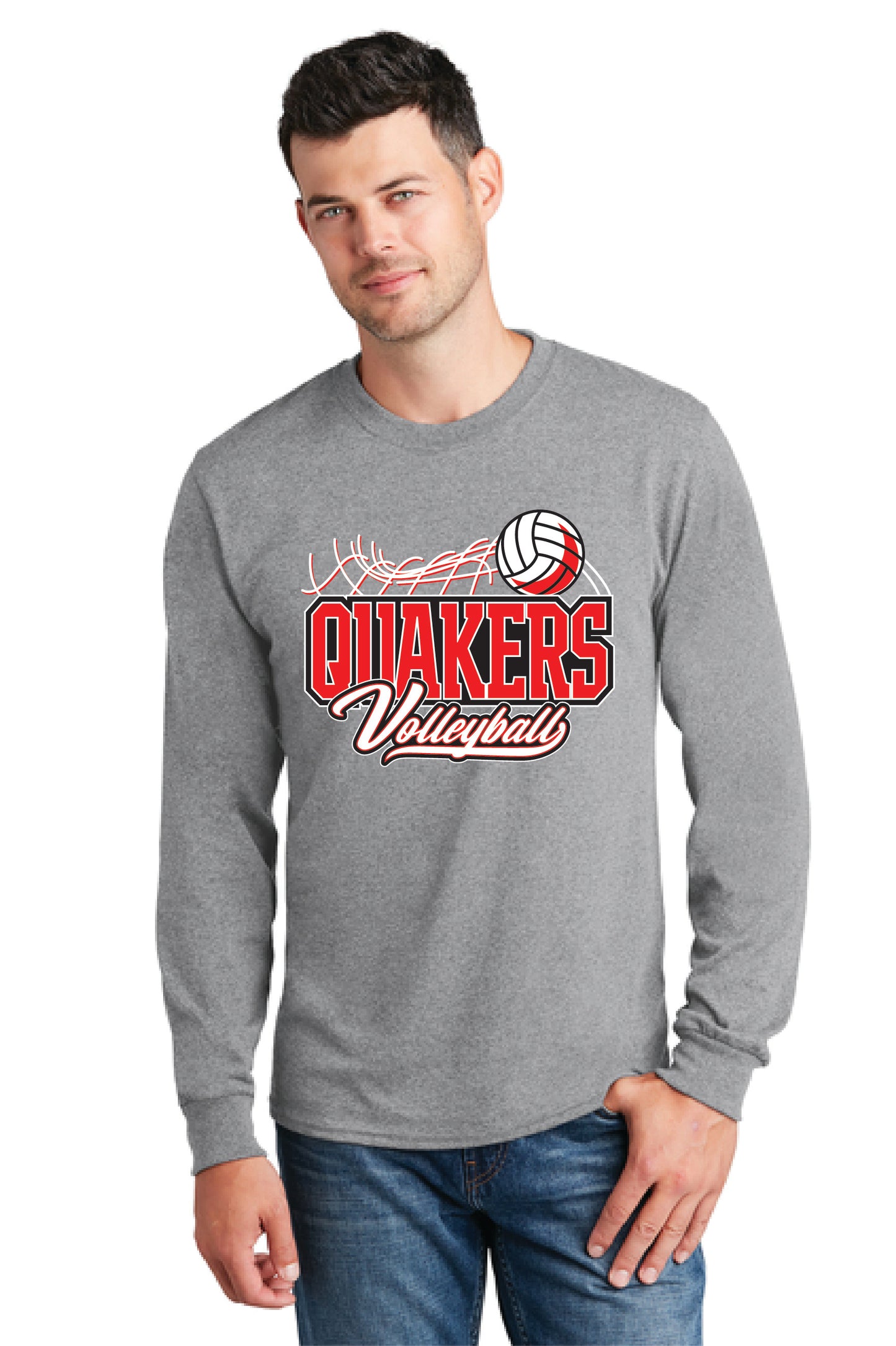SALEM QUAKERS VOLLEYBALL PC54LS Port & Company® Long Sleeve Core Cotton Tee 4