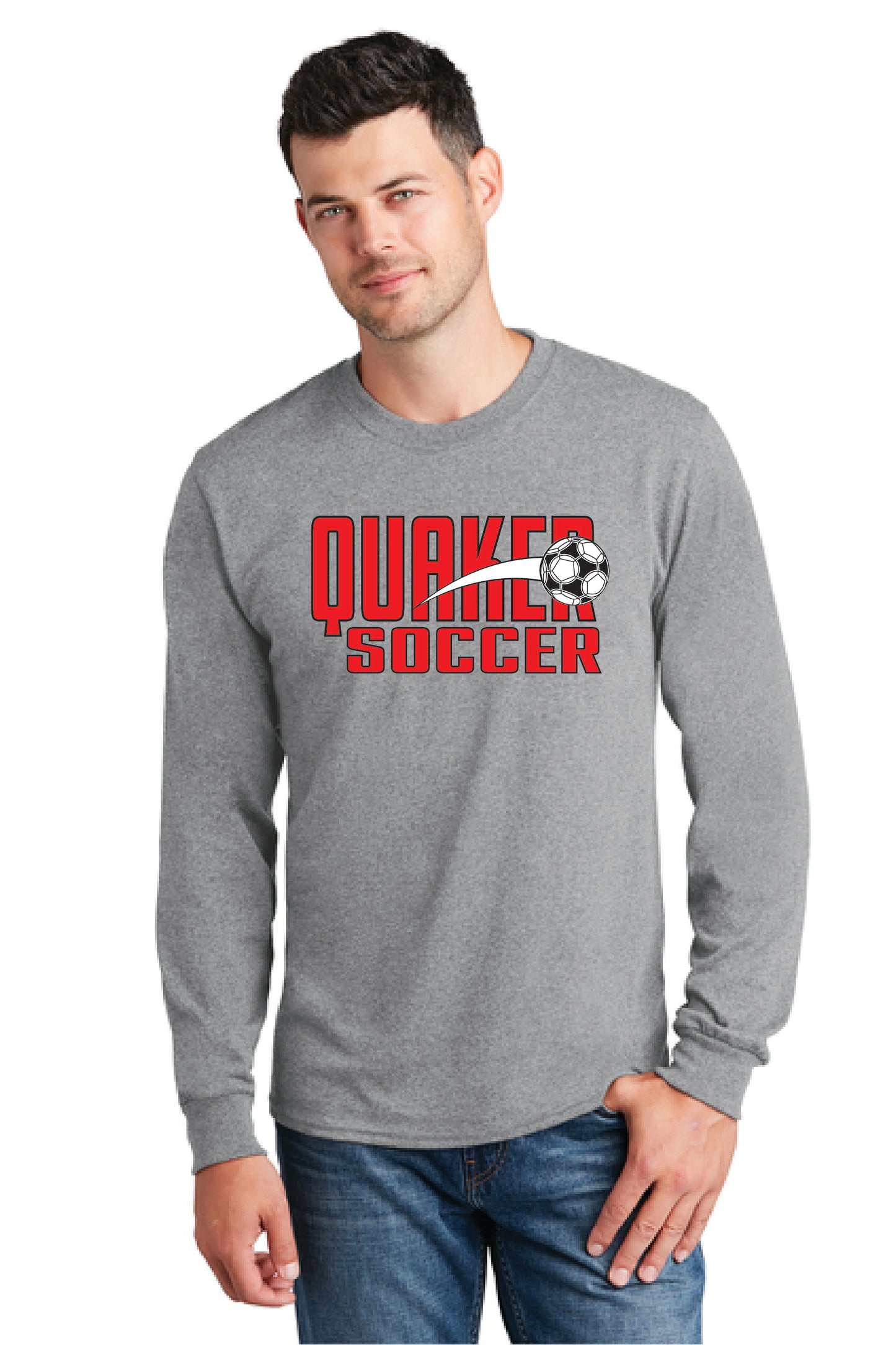 SALEM QUAKERS SOCCER PC54LS Port & Company® Long Sleeve Core Cotton Tee 4