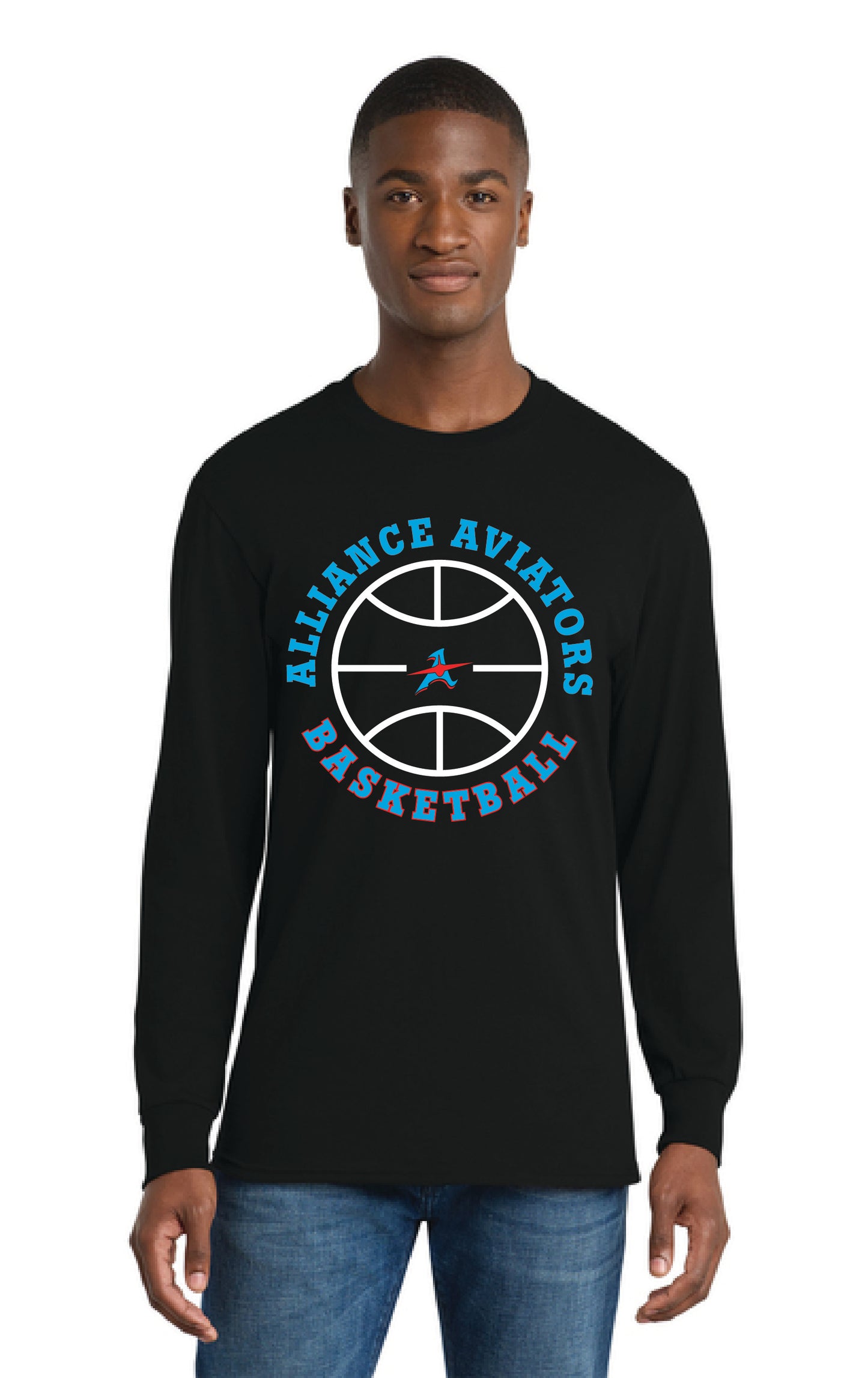 ALLIANCE AVIATORS Basketball PC55LS Port & Company® Long Sleeve Core Blend Tee 9