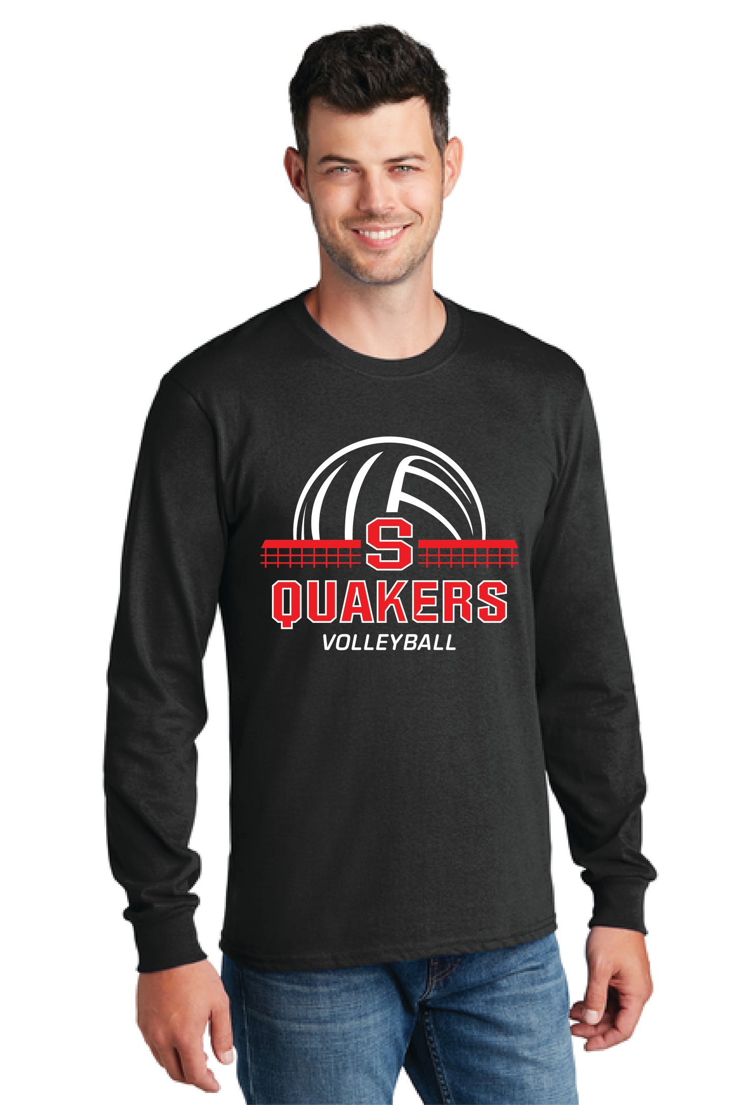 SALEM QUAKERS VOLLEYBALL PC54LS Port & Company® Long Sleeve Core Cotton Tee 3
