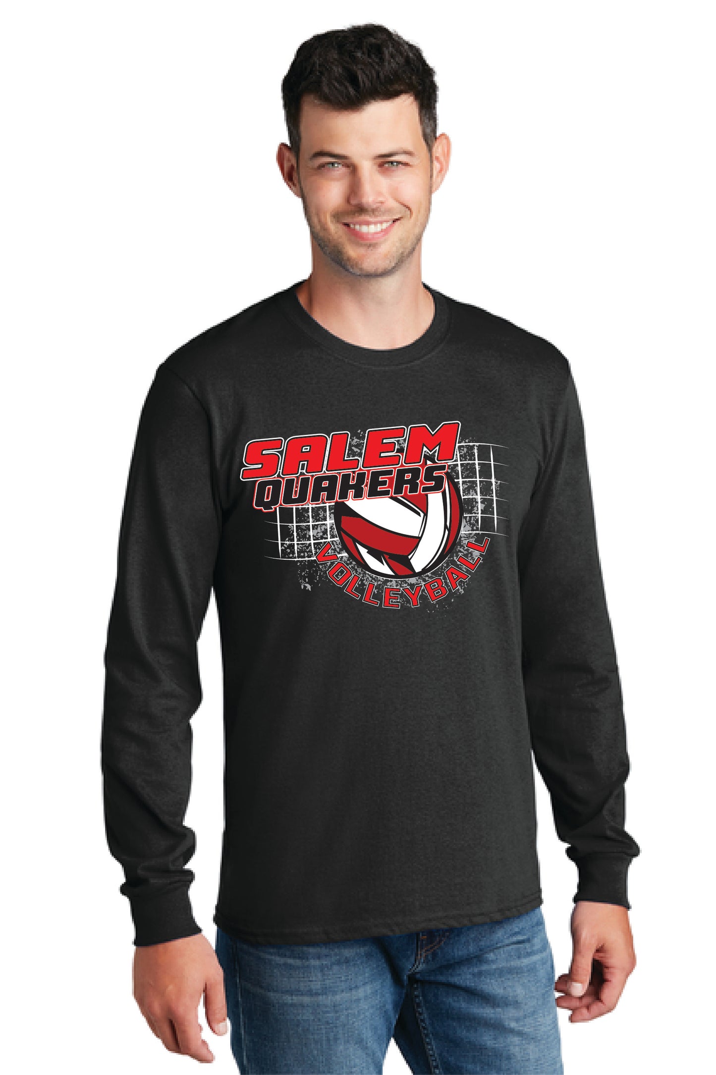 SALEM QUAKERS VOLLEYBALL PC54LS Port & Company® Long Sleeve Core Cotton Tee 7