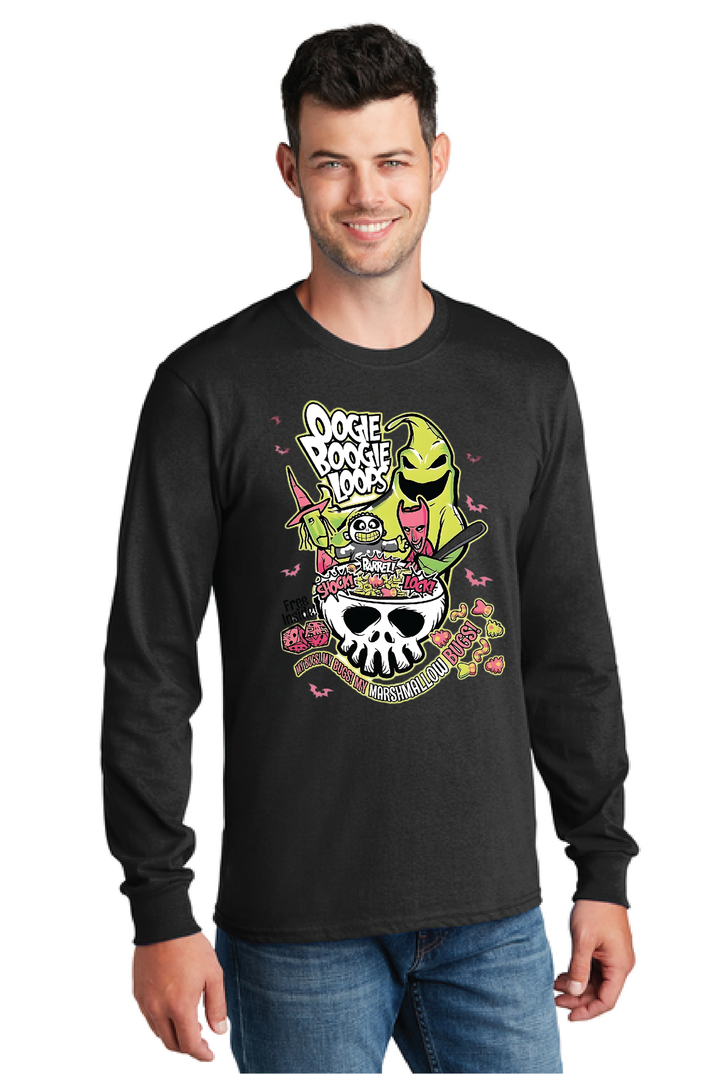 HALLOWEEN BOOGIE BITES PC55LS Port & Company® Long Sleeve Core Cotton Tee HW-8