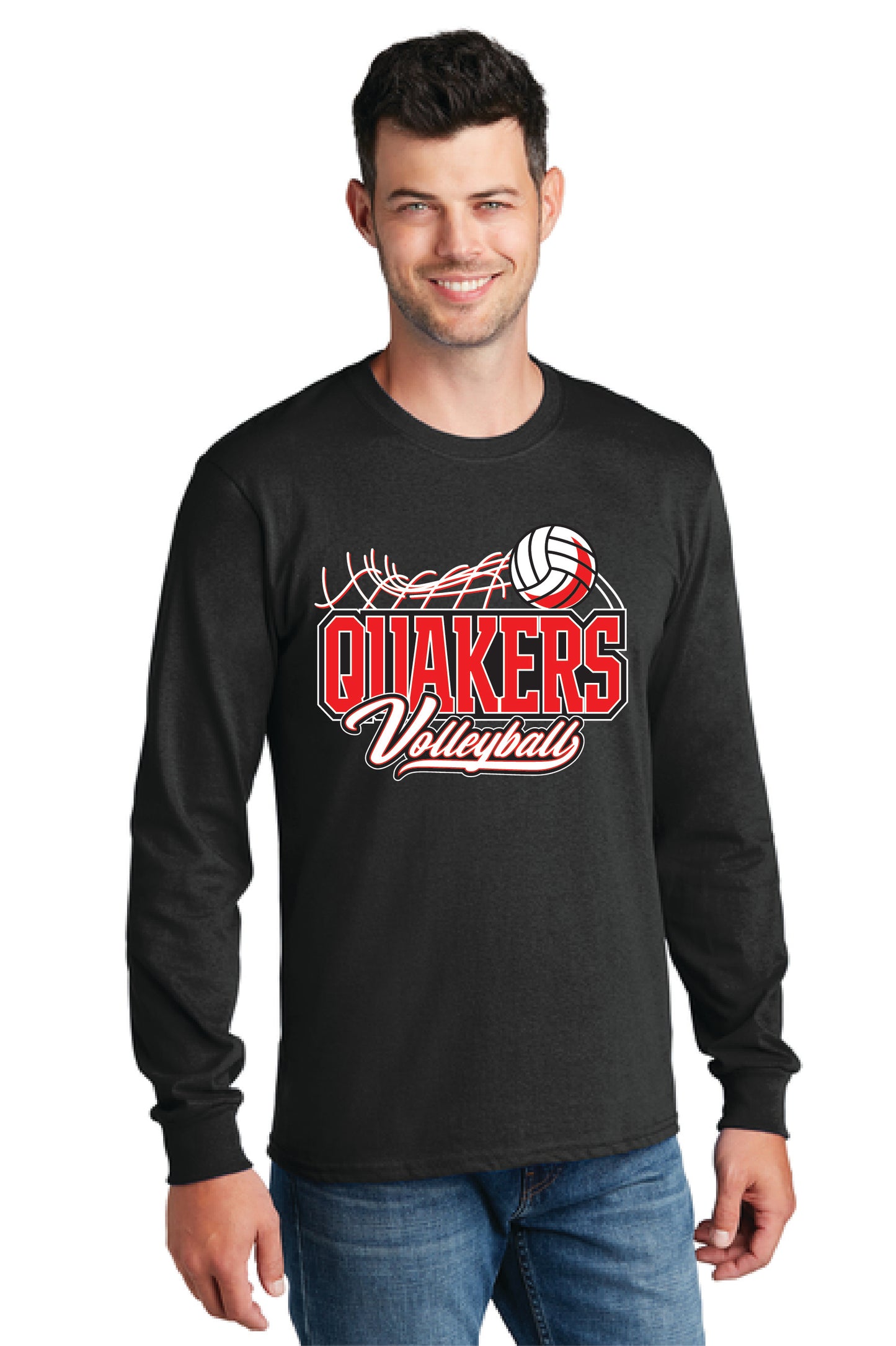 SALEM QUAKERS VOLLEYBALL PC54LS Port & Company® Long Sleeve Core Cotton Tee 4