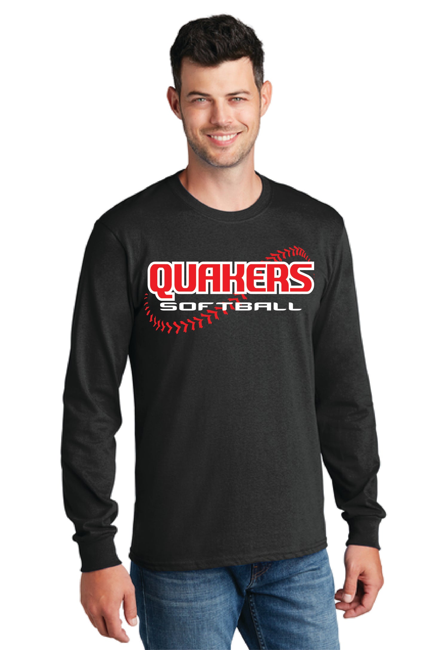 SALEM QUAKERS SOFTBALL PC54LS Port & Company® Long Sleeve Core Cotton Tee 2