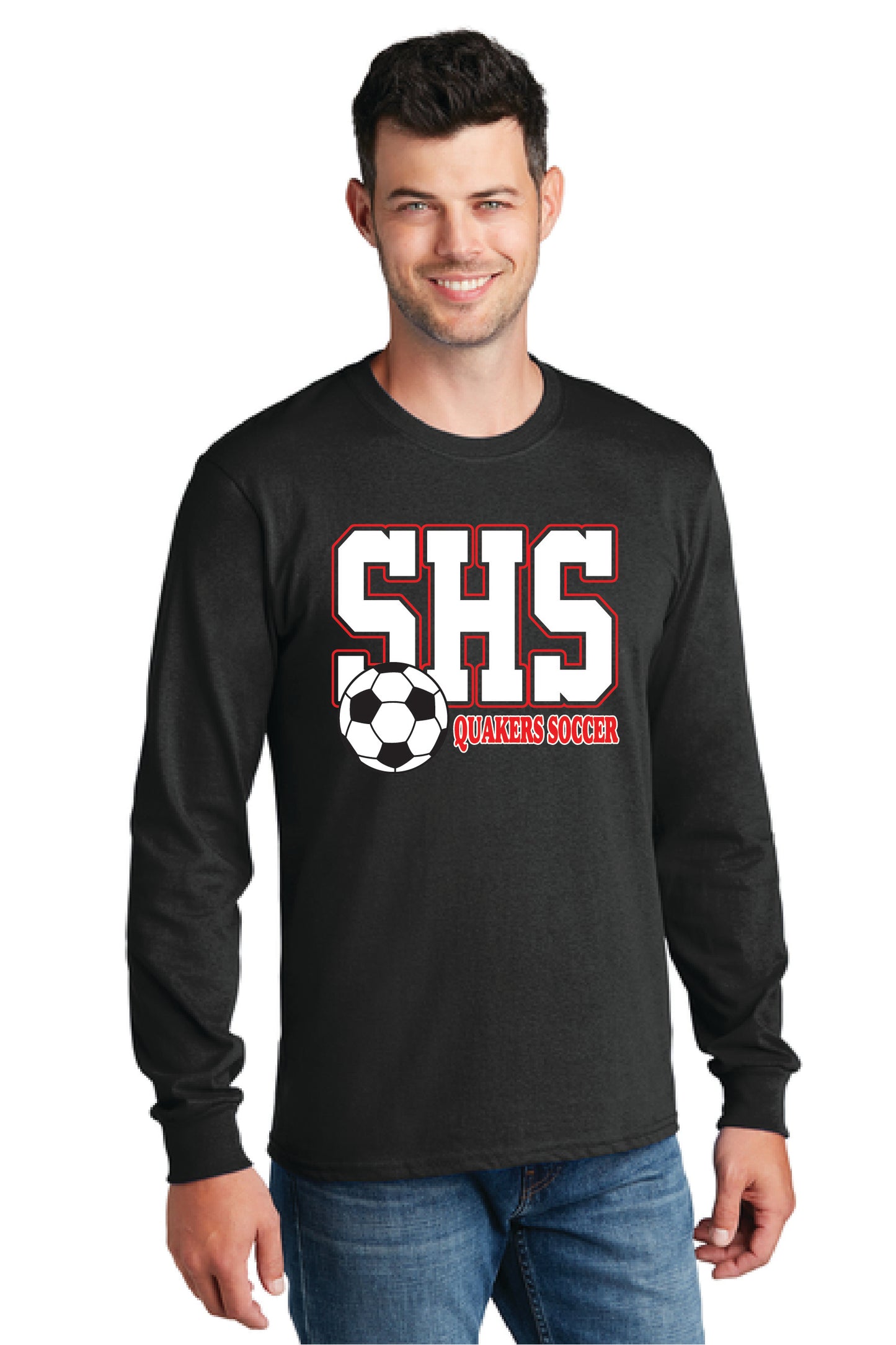 SALEM QUAKERS SOCCER PC54LS Port & Company® Long Sleeve Core Cotton Tee 12