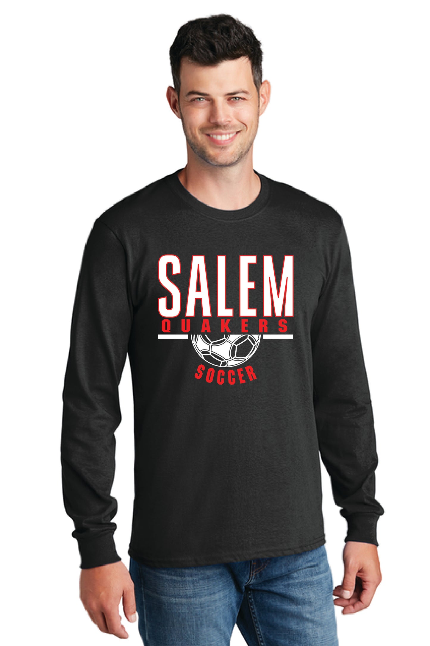 SALEM QUAKERS SOCCER PC54LS Port & Company® Long Sleeve Core Cotton Tee 3
