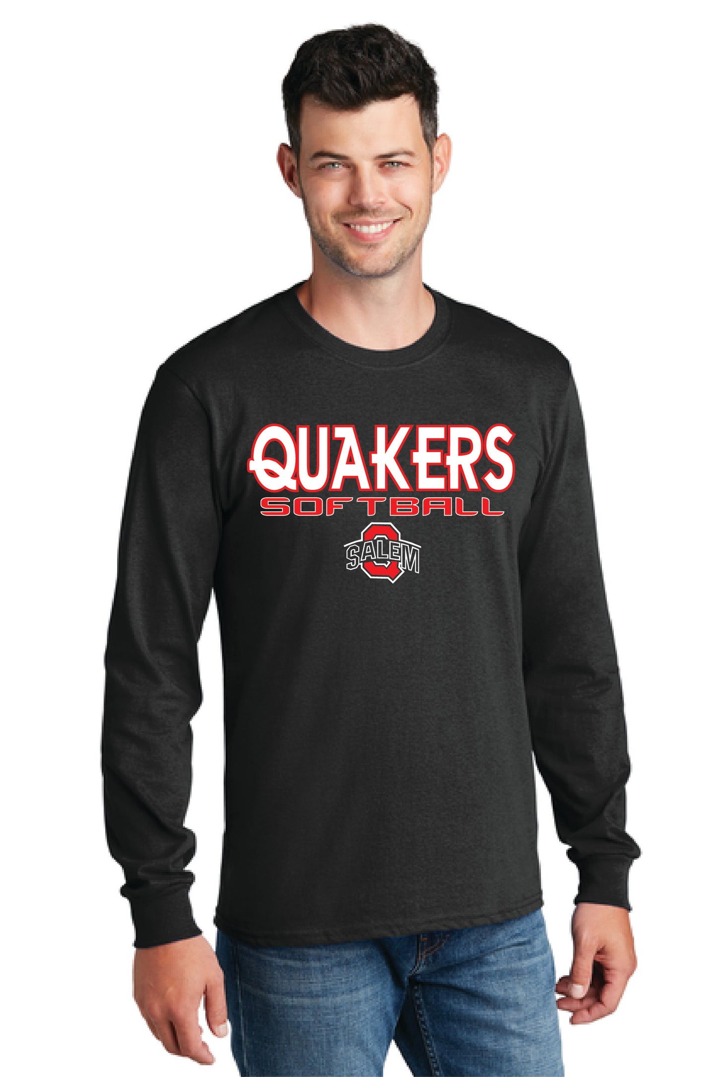 SALEM QUAKERS SOFTBALL PC54LS Port & Company® Long Sleeve Core Cotton Tee 6