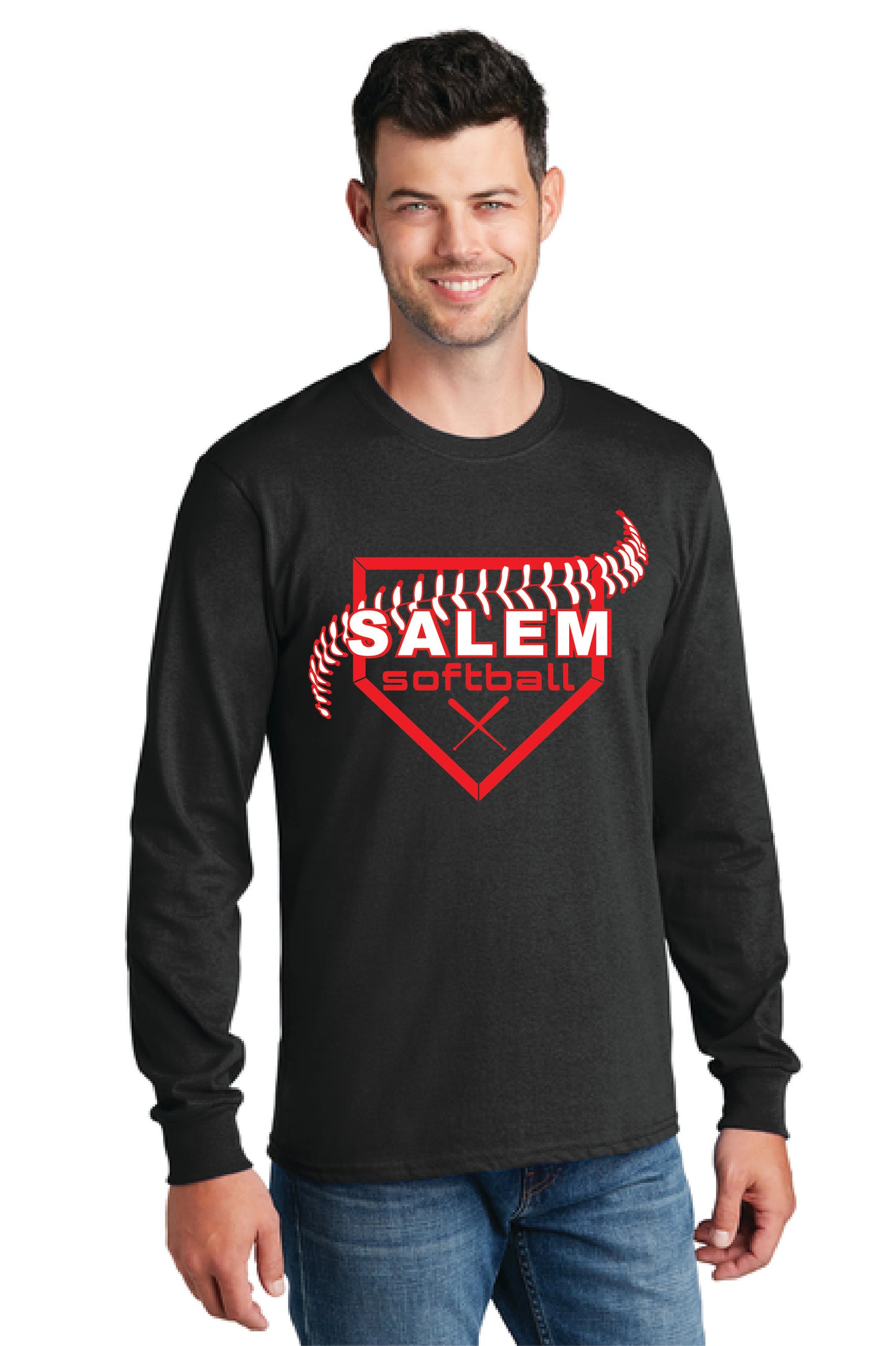 SALEM QUAKERS SOFTBALL PC54LS Port & Company® Long Sleeve Core Cotton Tee 4