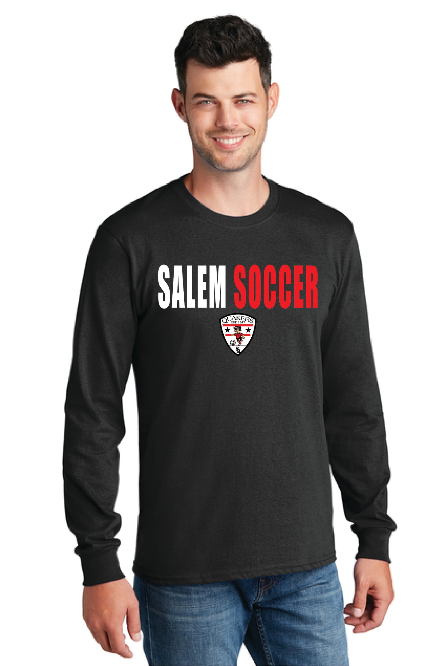 SALEM QUAKERS SOCCER PC54LS Port & Company® Long Sleeve Core Cotton Tee 10