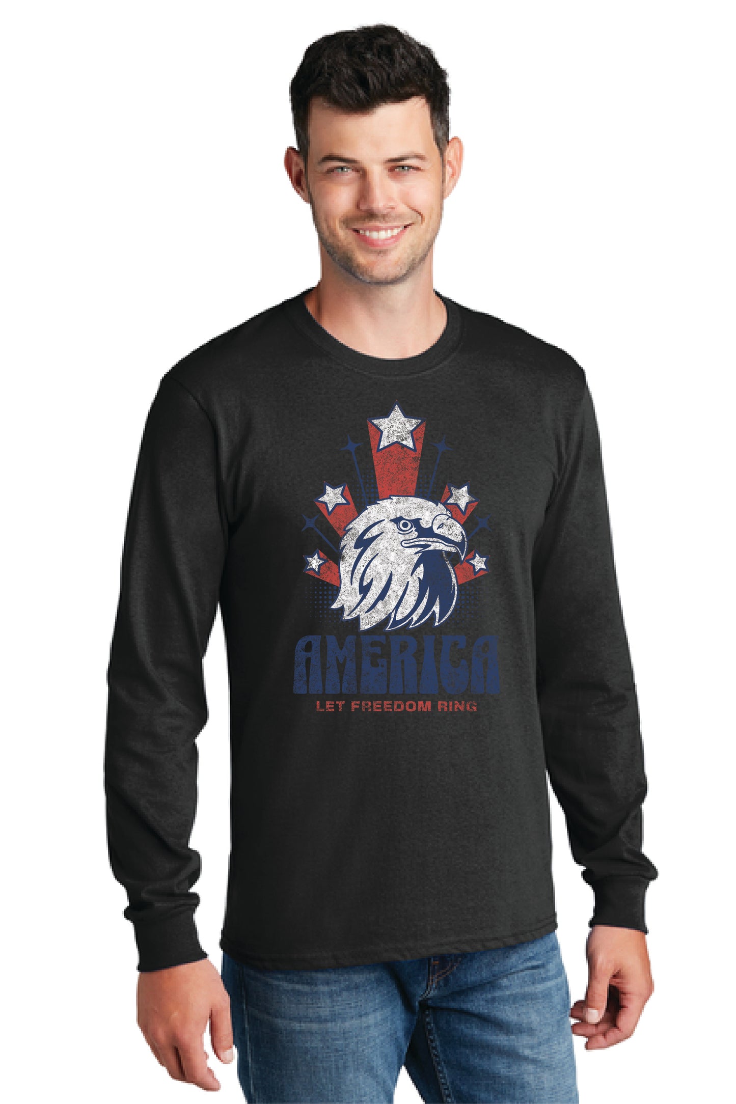 LET FREEDOM RING PC54LS Port & Company® Long Sleeve Core Cotton Tee 22