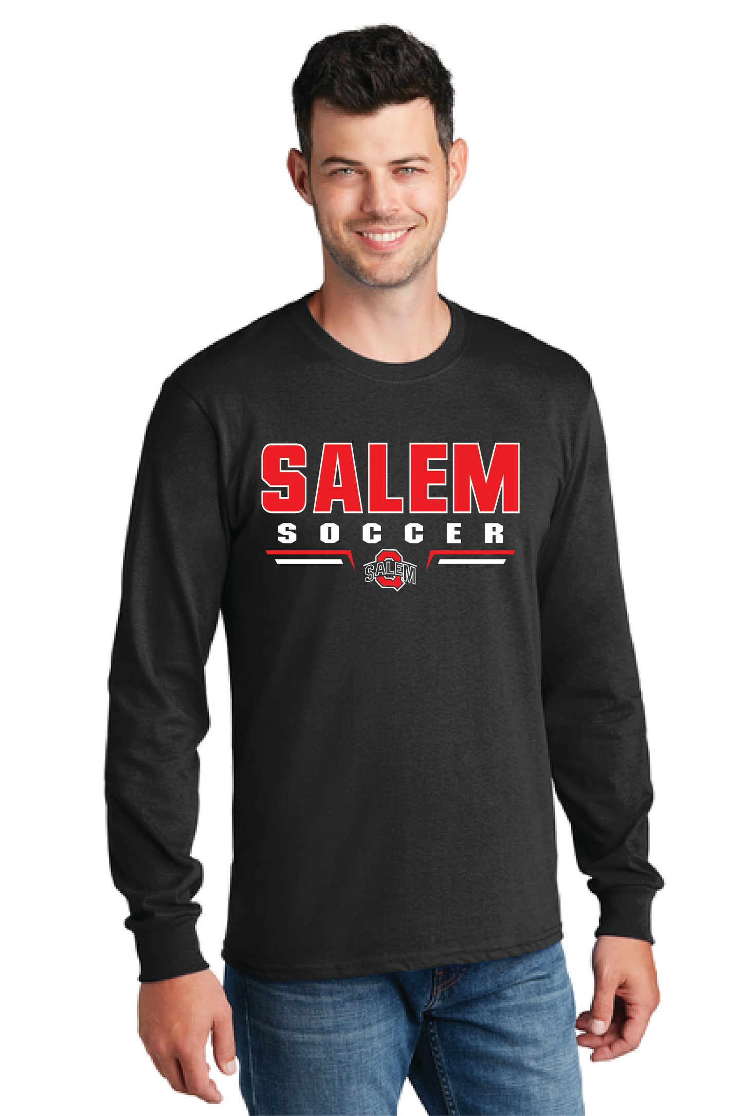 SALEM QUAKERS SOCCER PC54LS Port & Company® Long Sleeve Core Cotton Tee 1