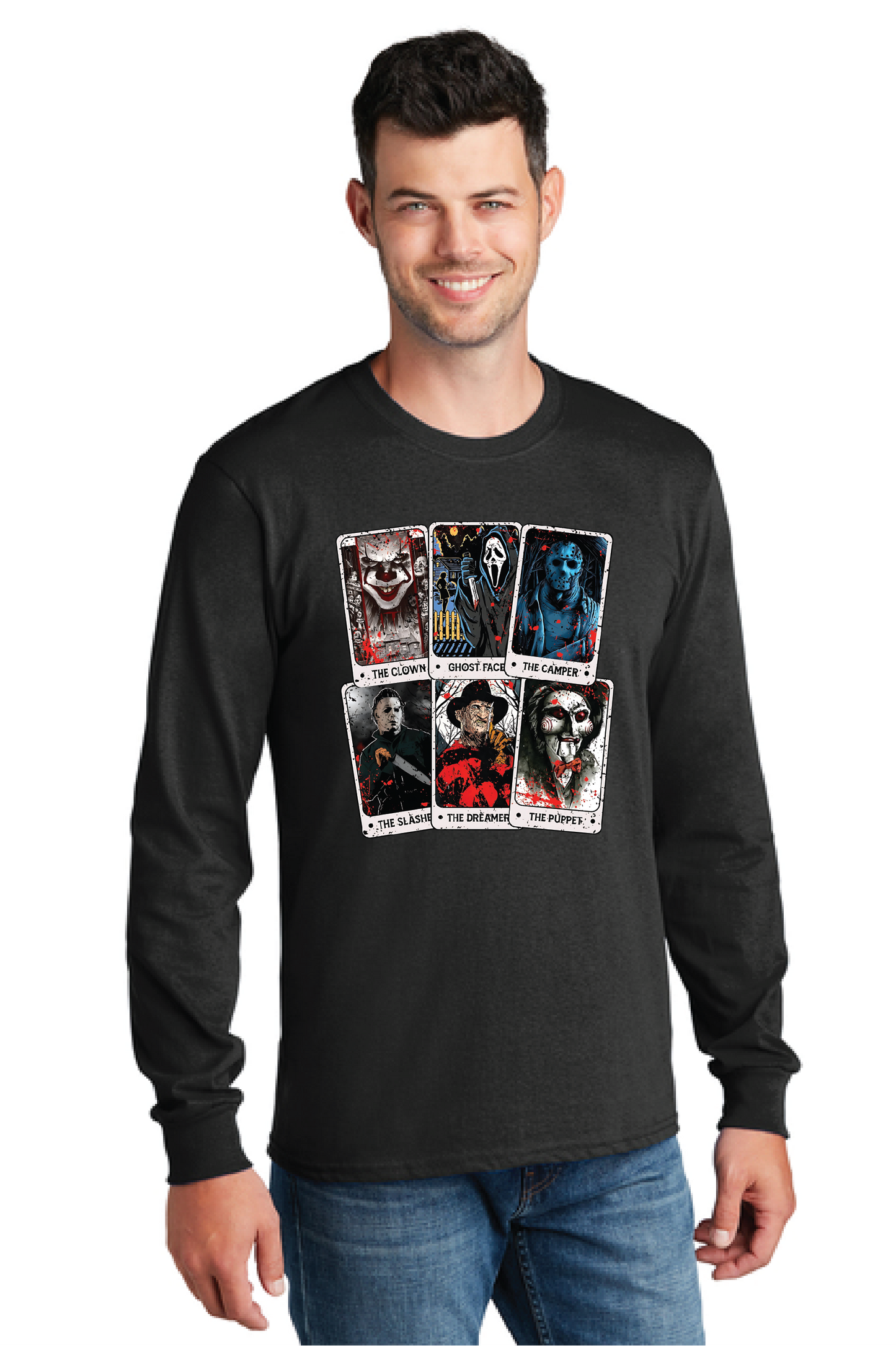 HALLOWEEN HOUSE OF CARDS PC55LS Port & Company® Long Sleeve Core Cotton Tee HW-15