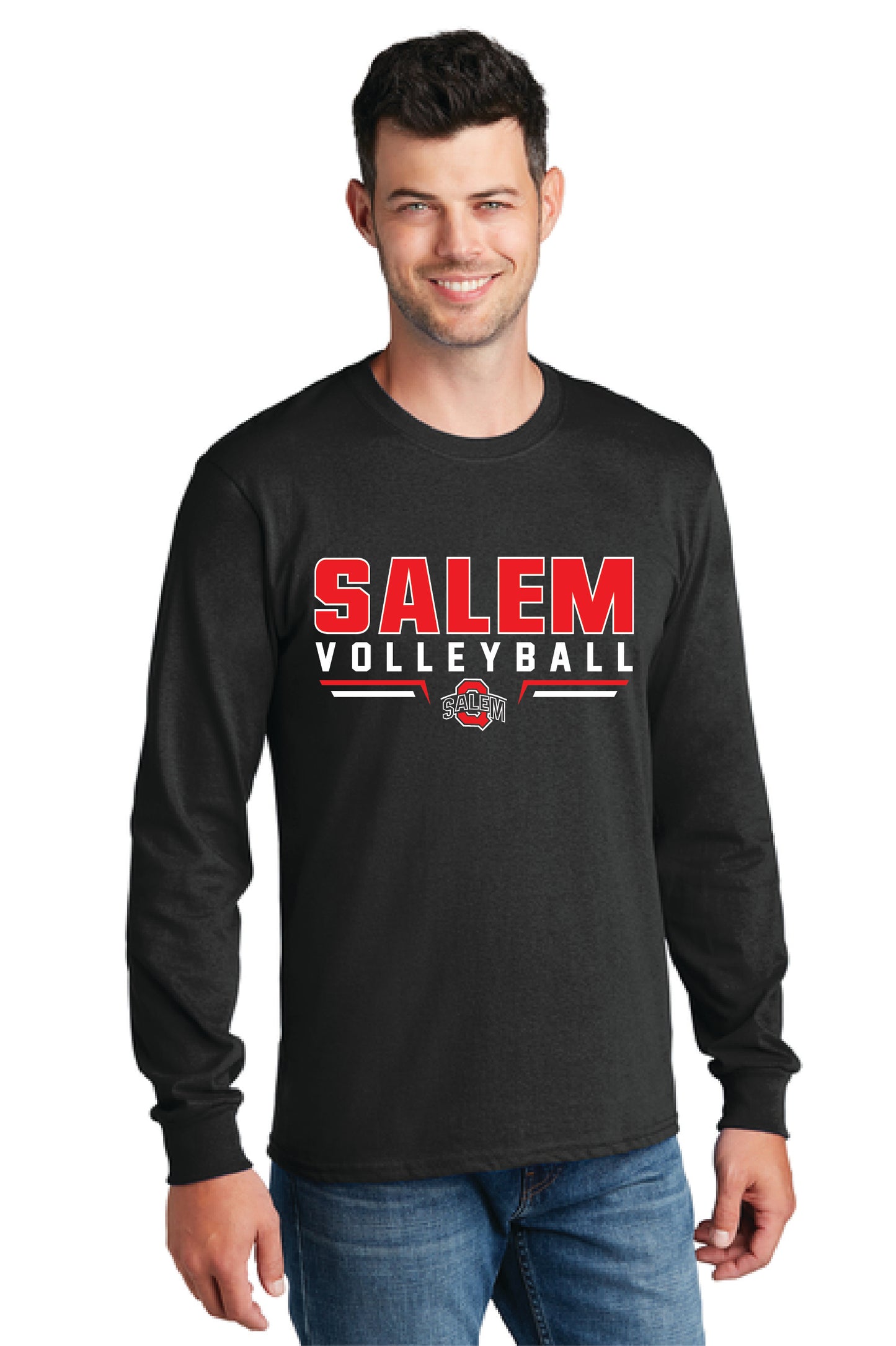 SALEM QUAKERS VOLLEYBALL PC54LS Port & Company® Long Sleeve Core Cotton Tee 6