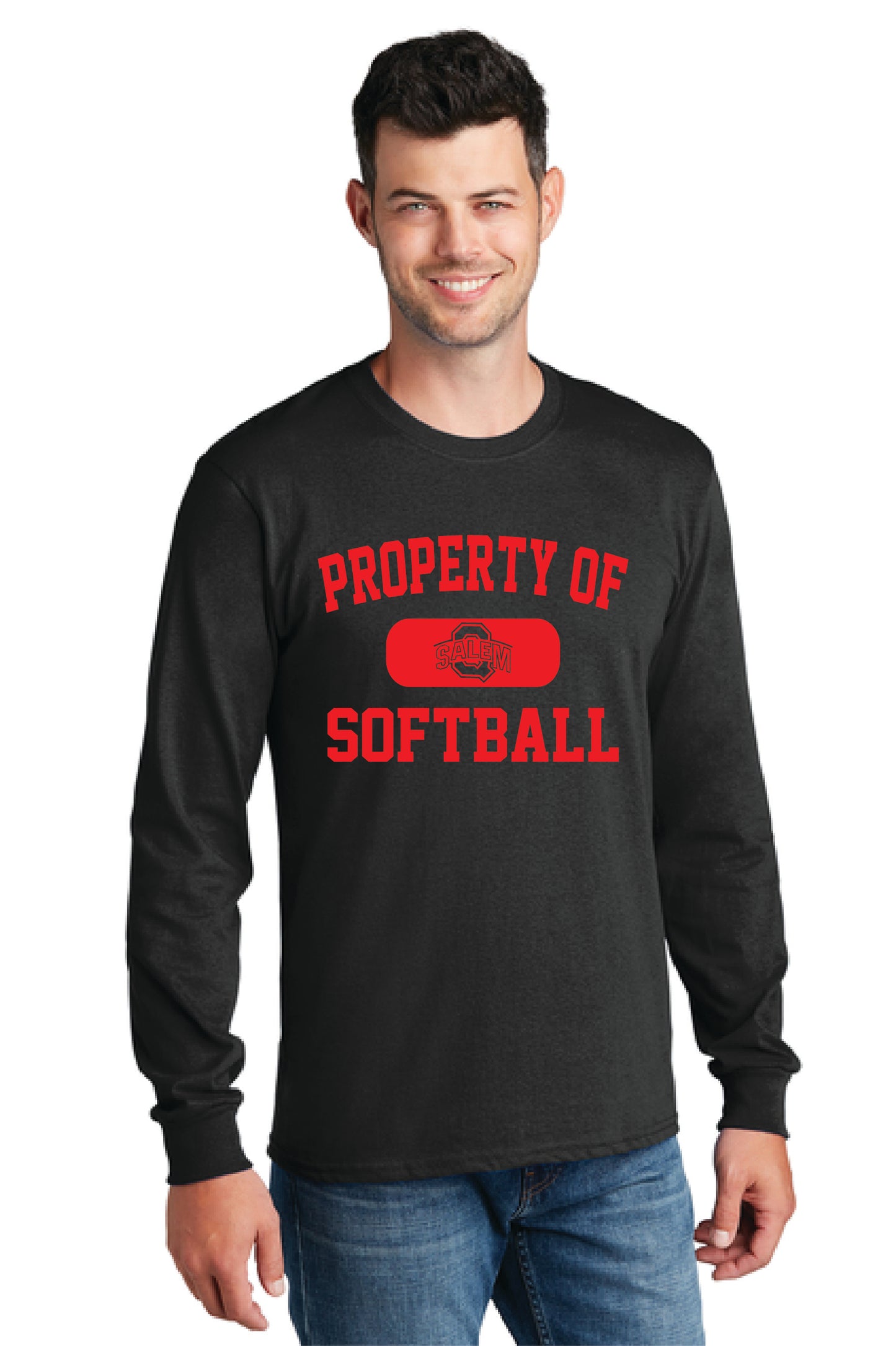 SALEM QUAKERS SOFTBALL PC54LS Port & Company® Long Sleeve Core Cotton Tee 5